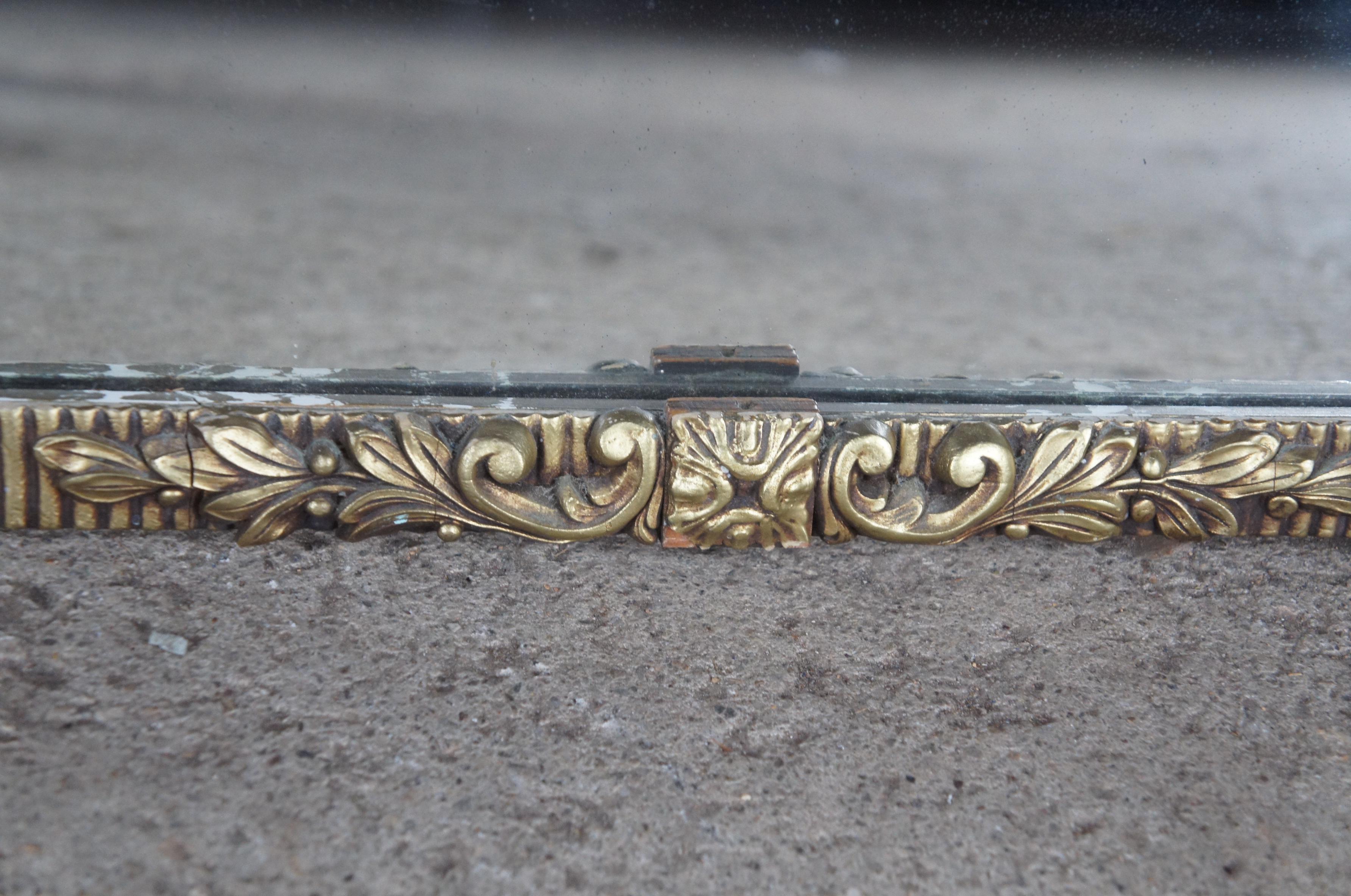 Antique Early 20th Century Französisch neoklassischen Hollywood Regency Wandspiegel 39