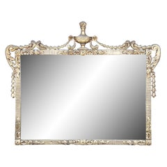 Antique Early 20th Century French Neoclassical Hollywood Regency Wall Mirror 39" (miroir mural)