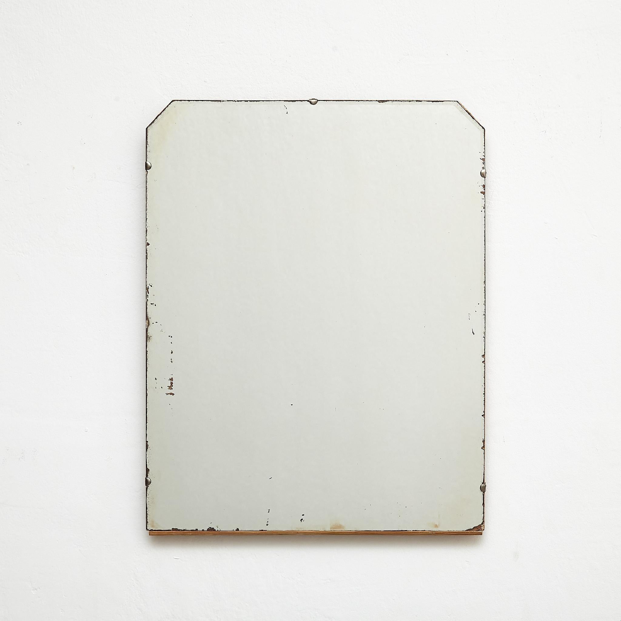Mid-Century Modern Antique Early 20th Century French Wall Mirror, circa 1940 For Sale