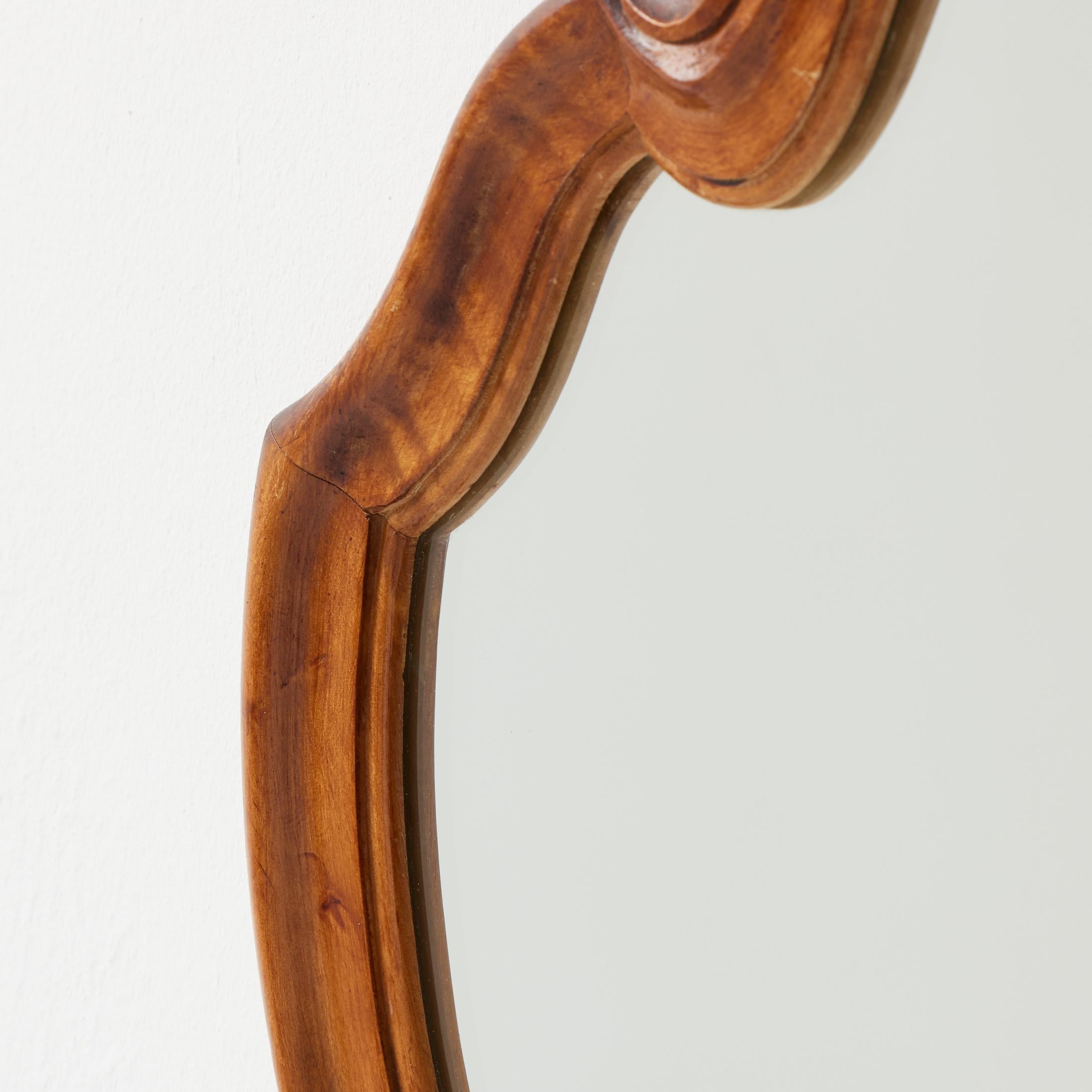 Antique Early 20th Century French Wood Mirror, circa 1940 in vendita 3