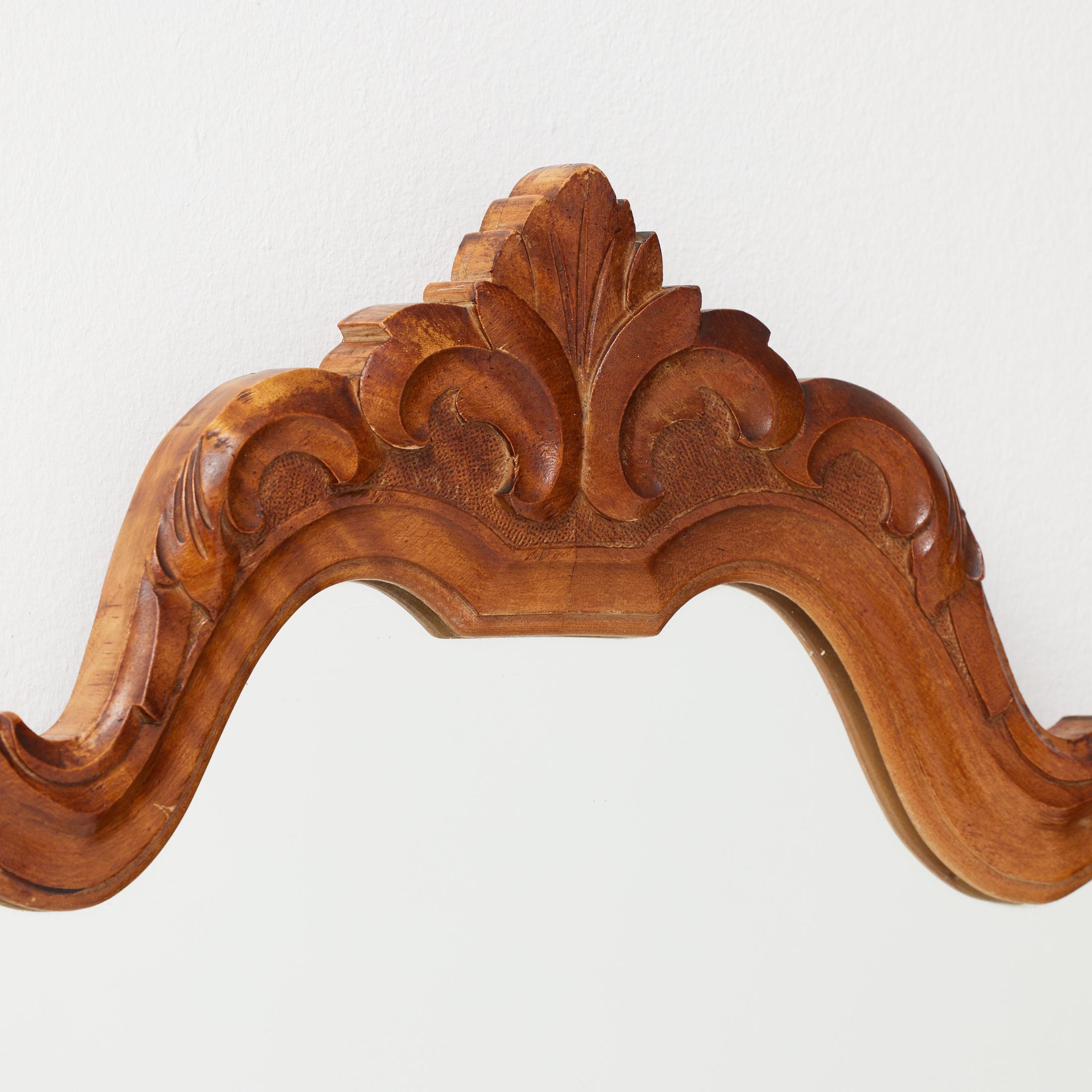 Francese Antique Early 20th Century French Wood Mirror, circa 1940 in vendita
