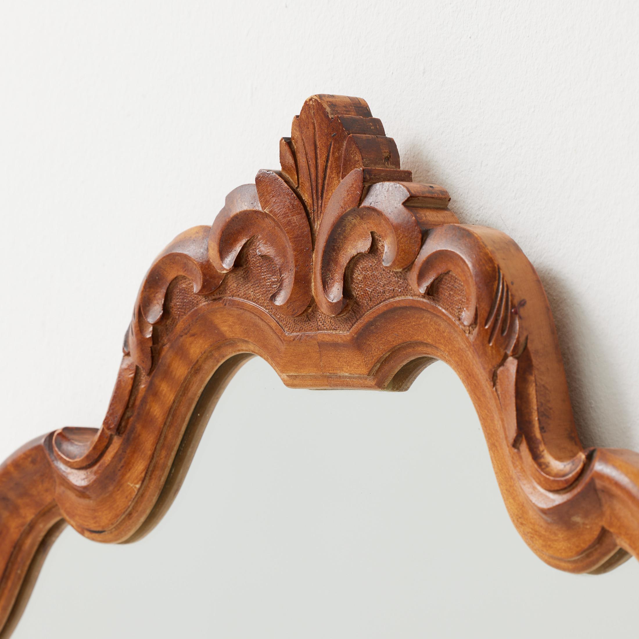 Antique Early 20th Century French Wood Mirror, circa 1940 in vendita 2