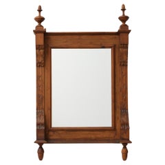 Antiker französischer Wood Mirror aus dem frühen 20. Jahrhundert, um 1940