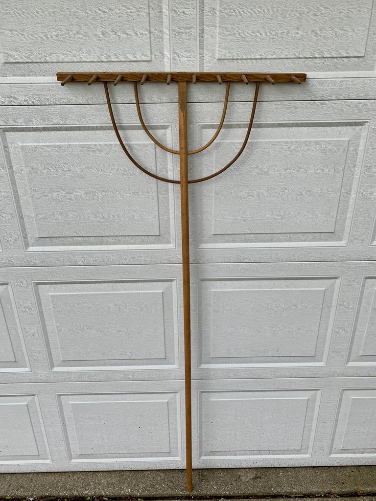 Antique Early 20th Century Hand Made Wooden Hay Rake For Sale at 1stDibs