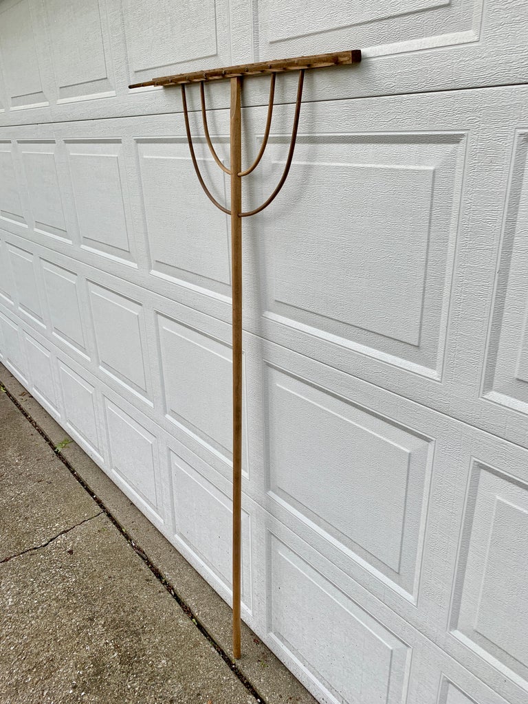 Antique Early 20th Century Hand Made Wooden Hay Rake For Sale at 1stDibs