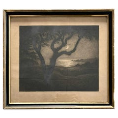 Antique early 20th century impressionist etching by Emil Krause (1871-1945)
