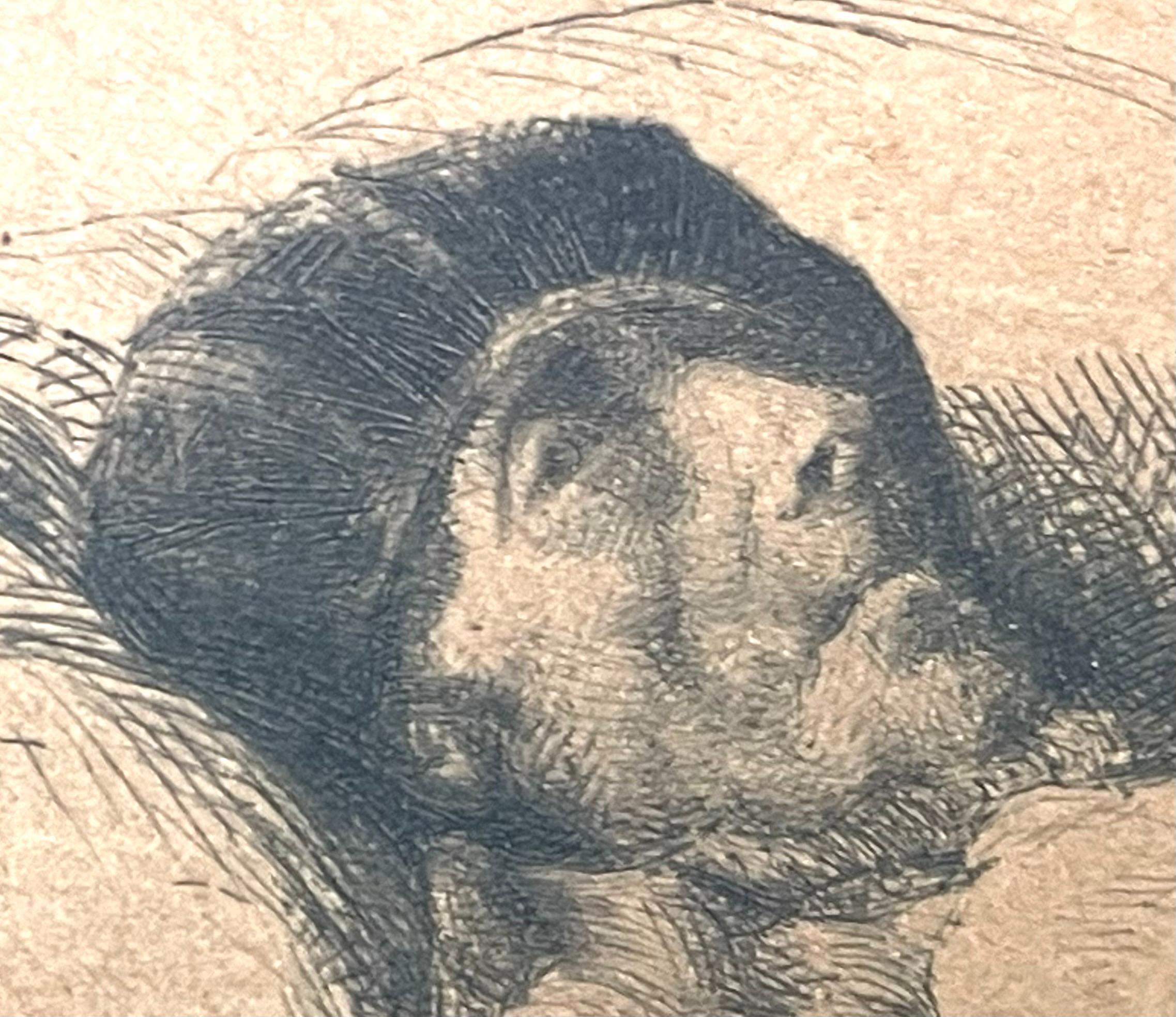 19th Century Antique early 20th century impressionist etching from 1882 by Carl Bloch For Sale