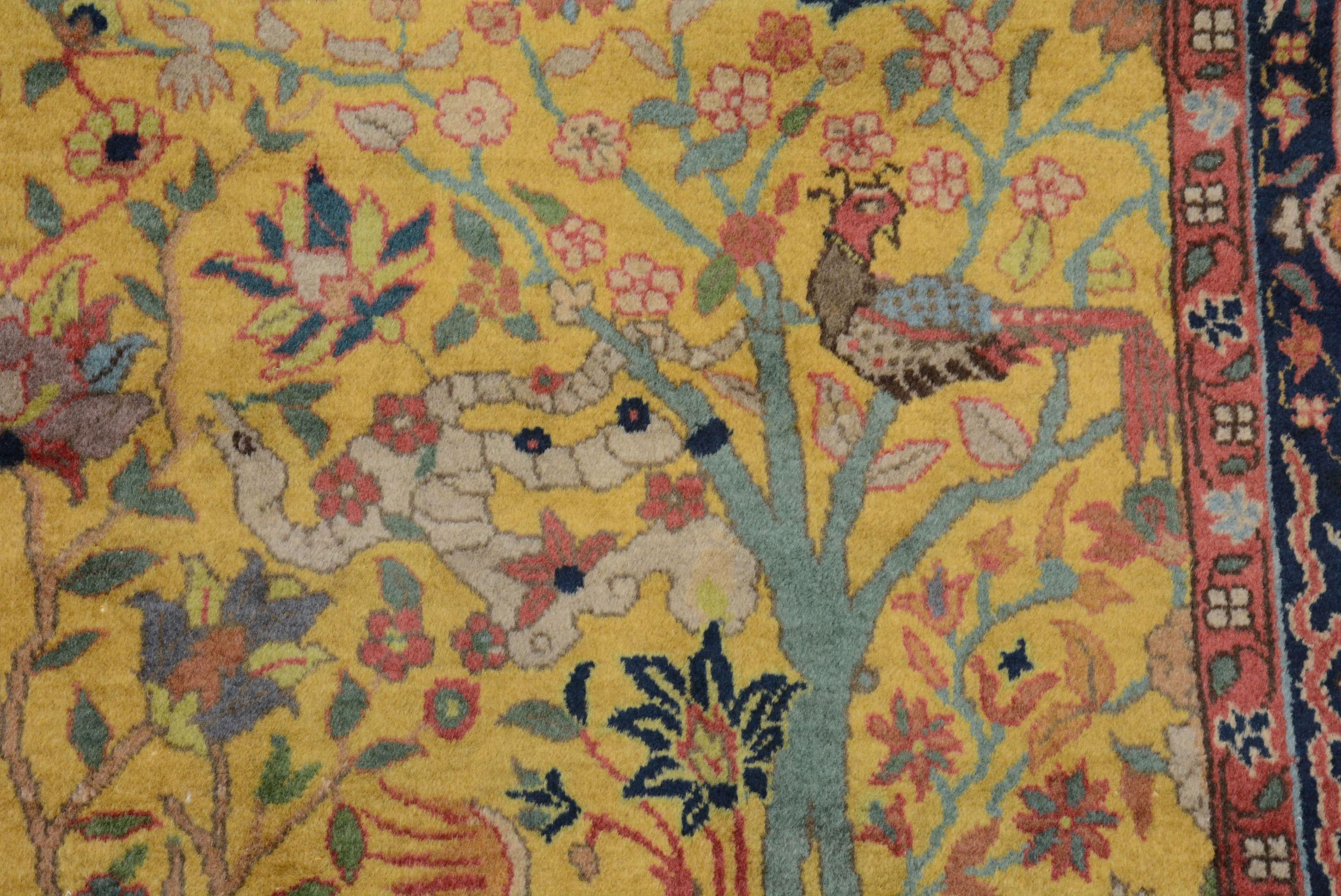 Teinture végétale Ancien tapis indien Amritsar du début du 20e siècle en vente