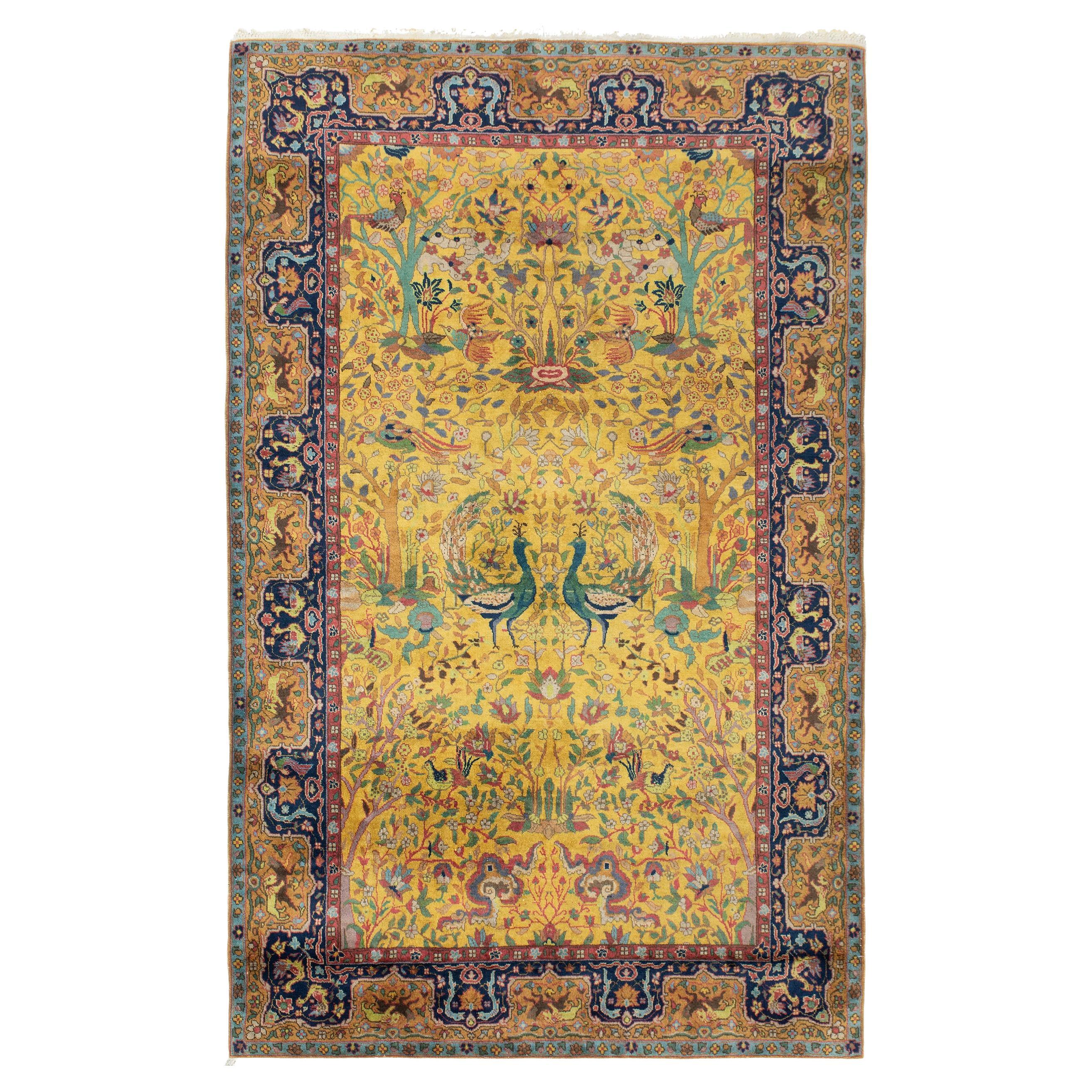 Antico tappeto indiano Amritsar dei primi del Novecento