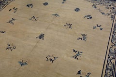Antique Early 20th Century Ivory Peking Chinese Carpet