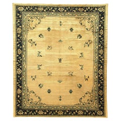 Antique Early 20th Century Ivory Peking Chinese Carpet
