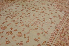 Antique Early 20th Century Ivory Turkish Oushak Carpet