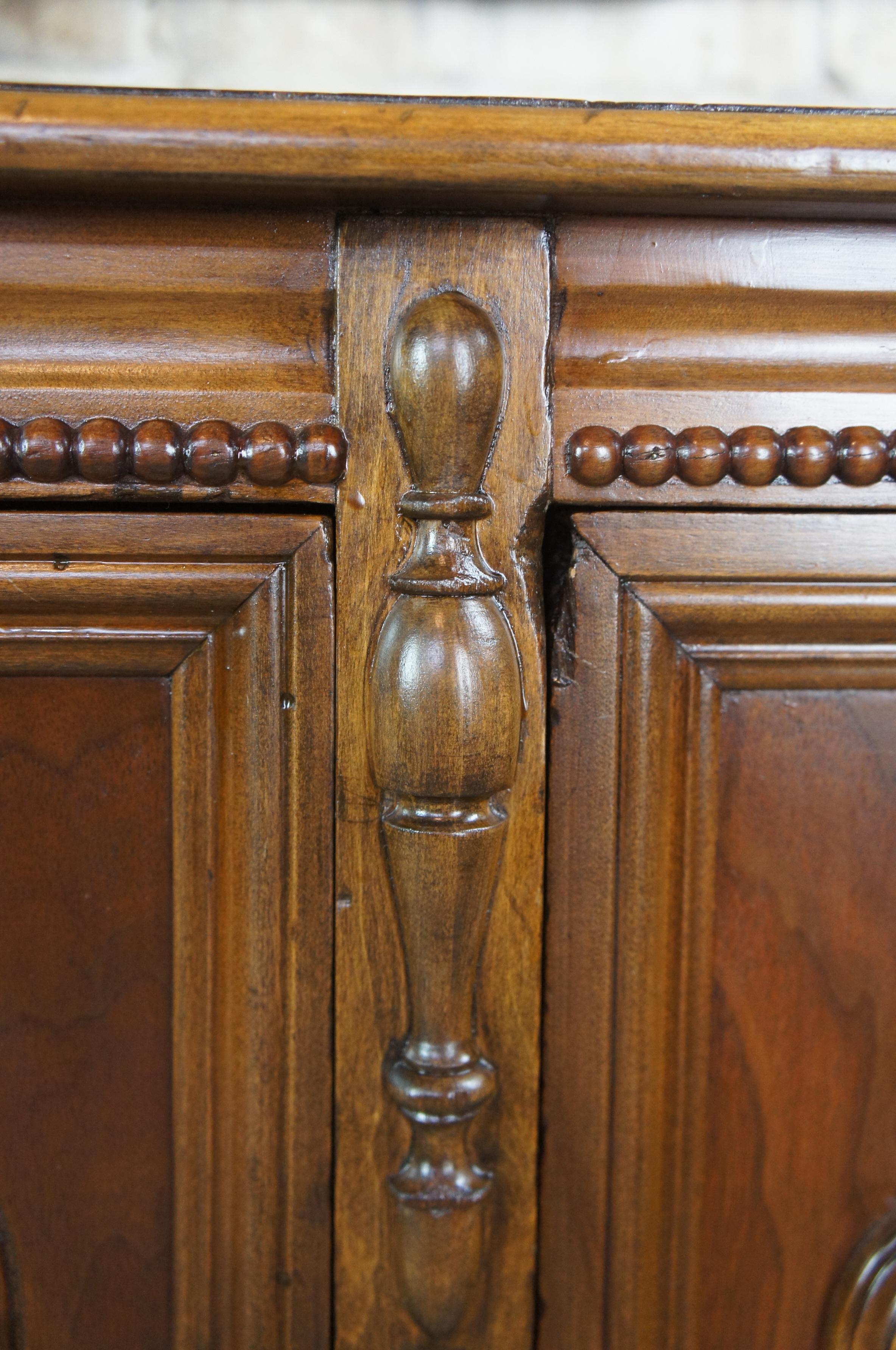 Antique Early 20th Century Jacobean Elizabethan Walnut Buffet Burled Sideboard 2