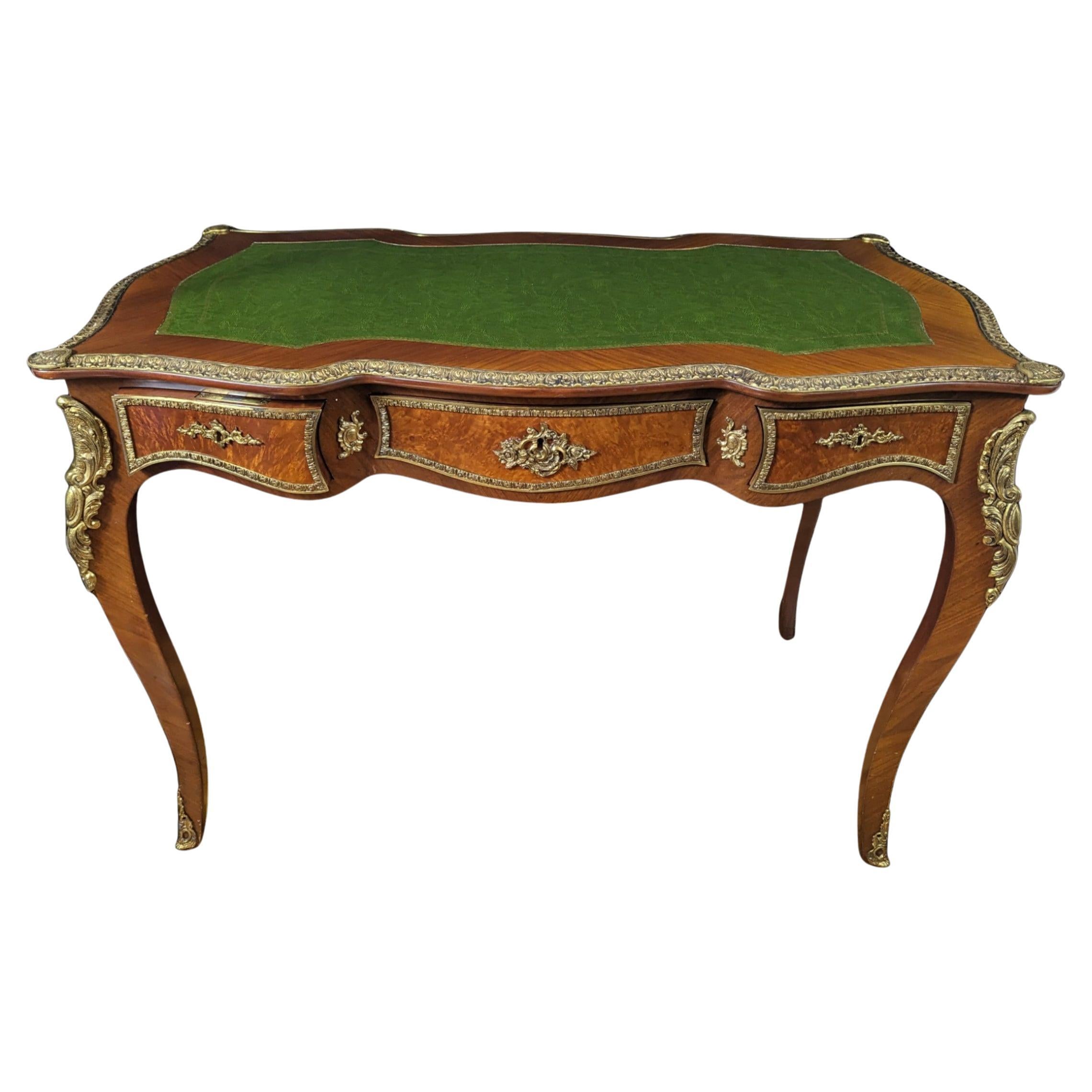 Antique Early 20th Century King Louis Style Leather Top Desk