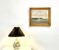 Pintura al óleo antigua de principios del siglo XX sobre un paisaje de Dinamarca, por Nicolai Tving