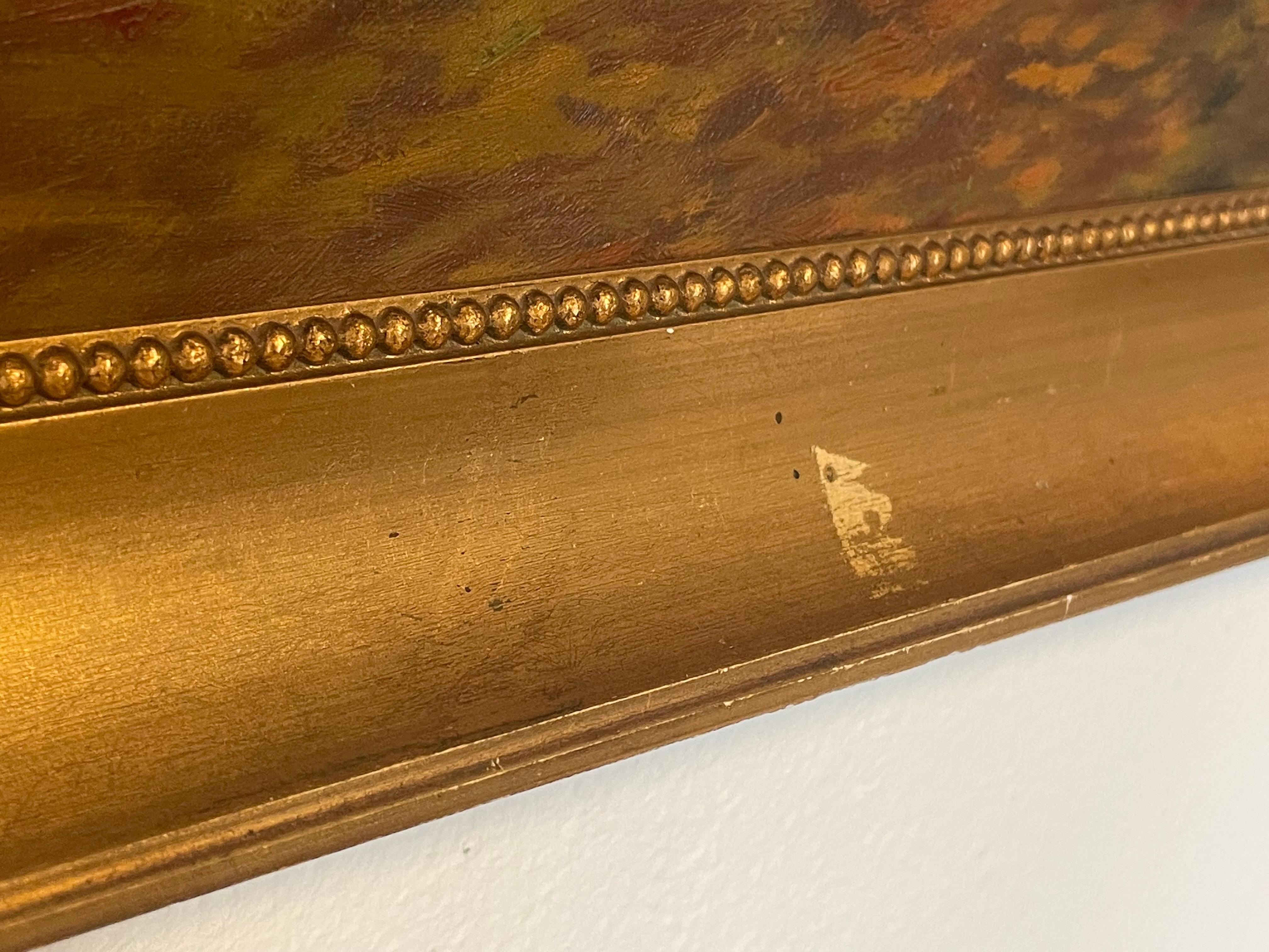 Art déco Ancienne peinture à l'huile de paysage du Danemark du début du 20e siècle en vente