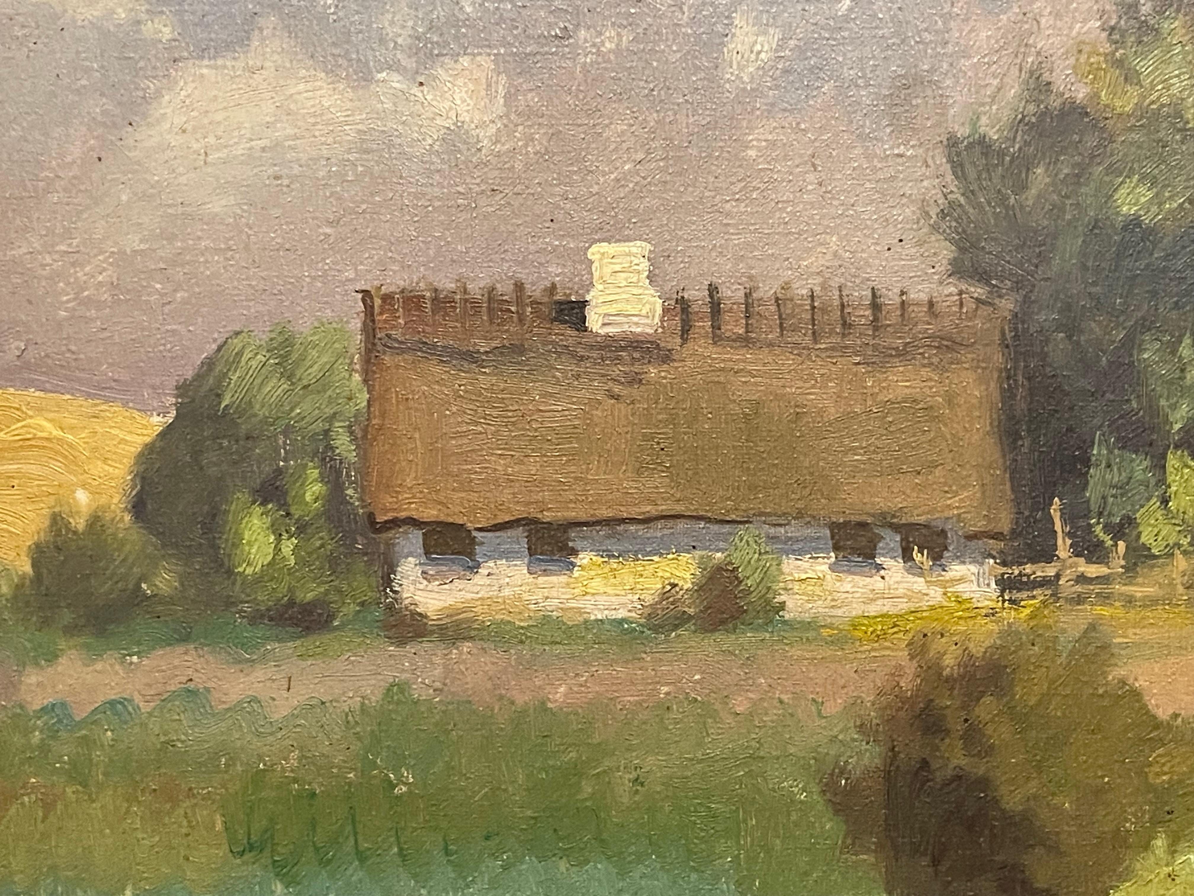 Danish Antique early 20th century landscape oil painting from Denmark For Sale