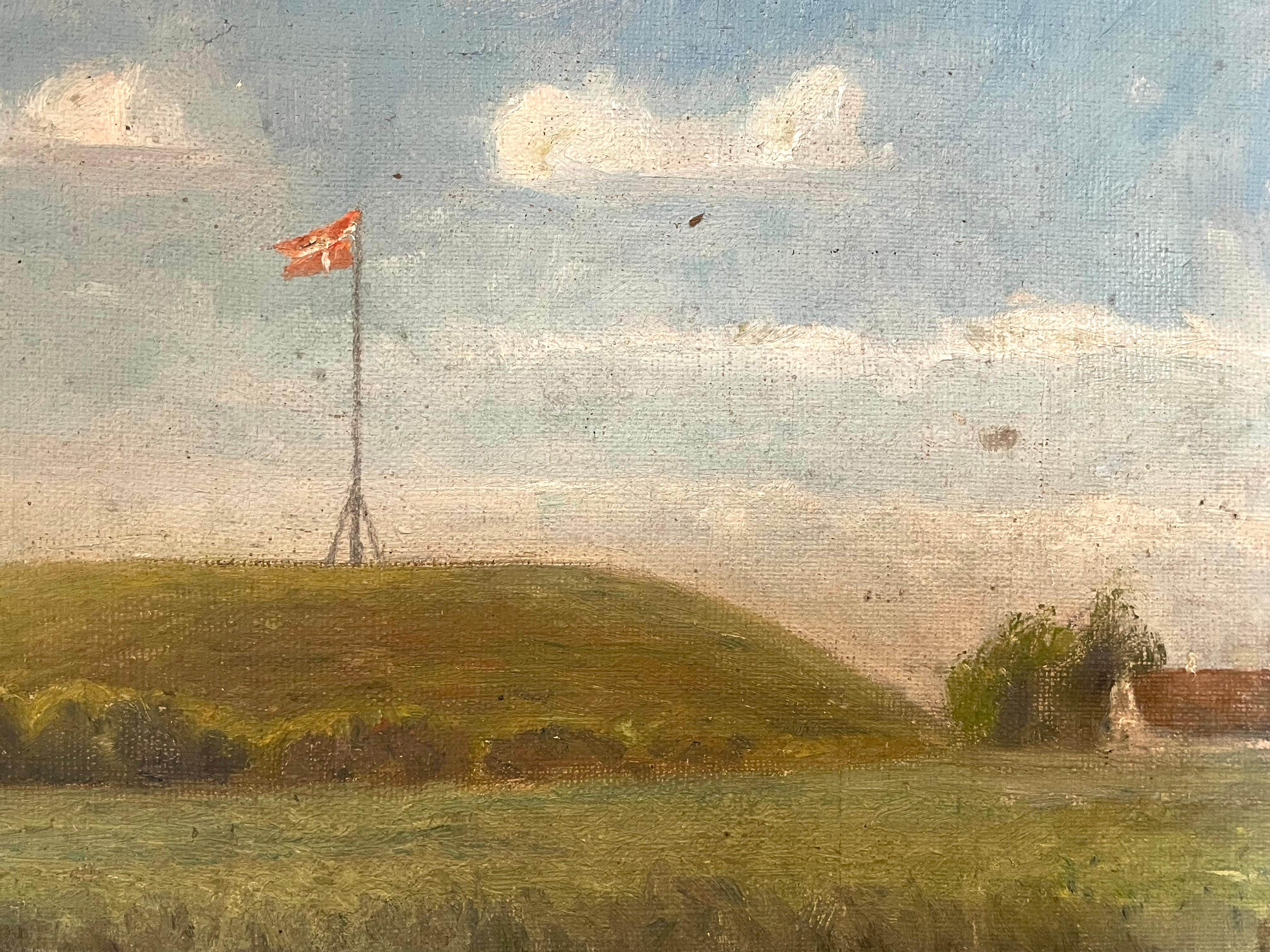 Antique early 20th century landscape oil painting from Denmark In Good Condition For Sale In Ebberup, DK