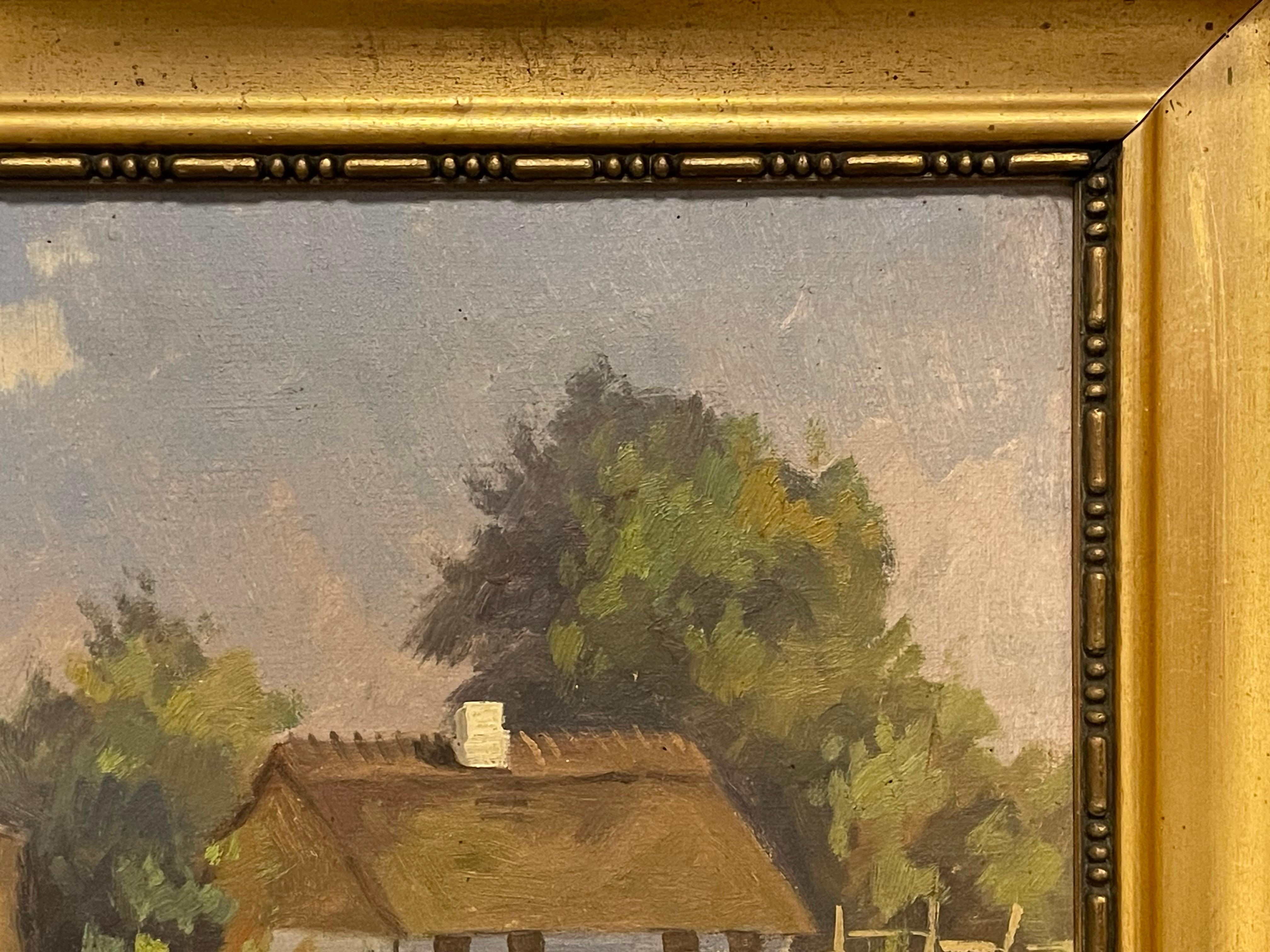 20th Century Antique early 20th century landscape oil painting from Denmark For Sale