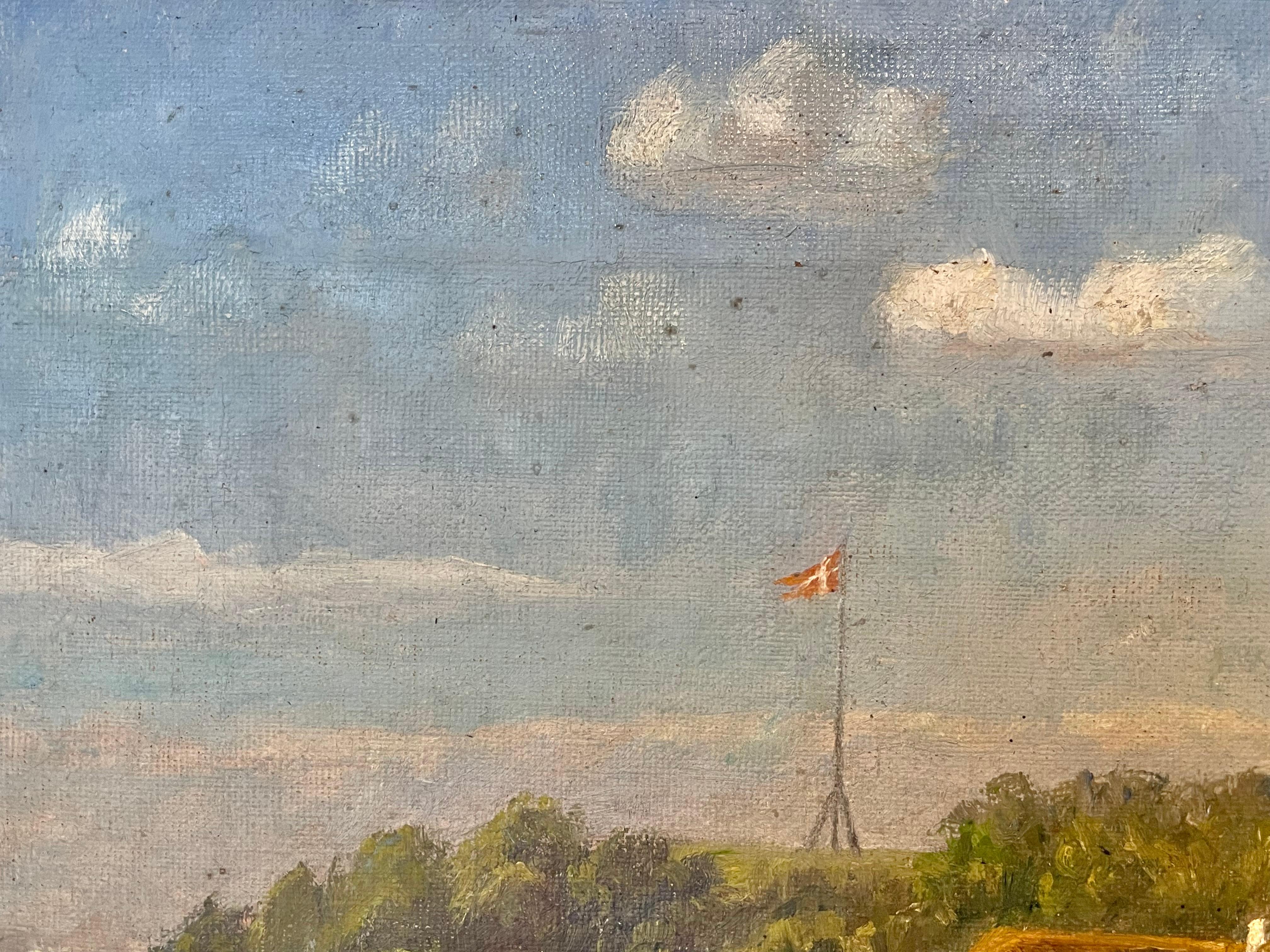 20th Century Antique early 20th century landscape oil painting from Denmark For Sale