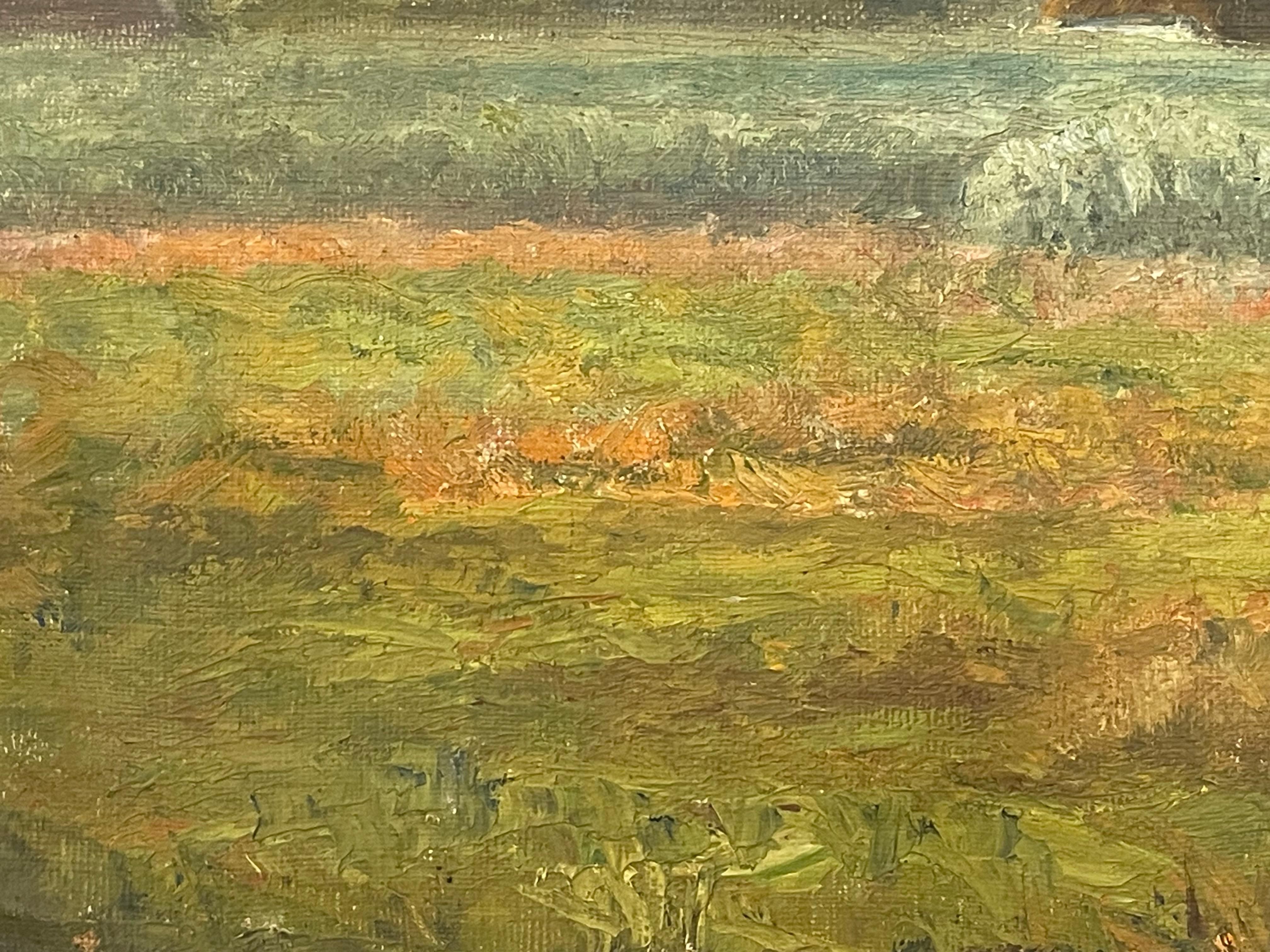 Antique early 20th century landscape oil painting from Denmark For Sale 2