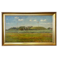 Antikes Landschafts-Ölgemälde des frühen 20. Jahrhunderts aus Dänemark