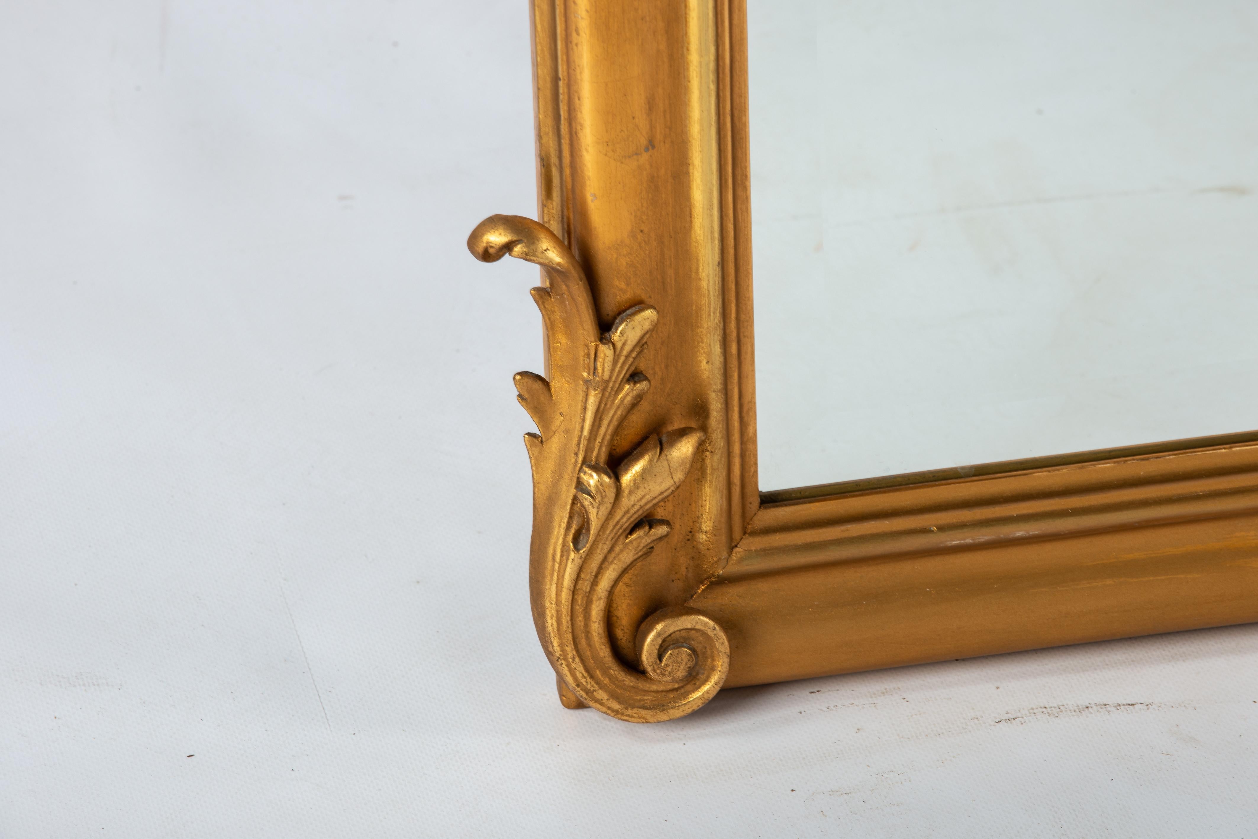 antique early 20th century Large French Gold Gilt Louis Quinze or Rococo mirror 2