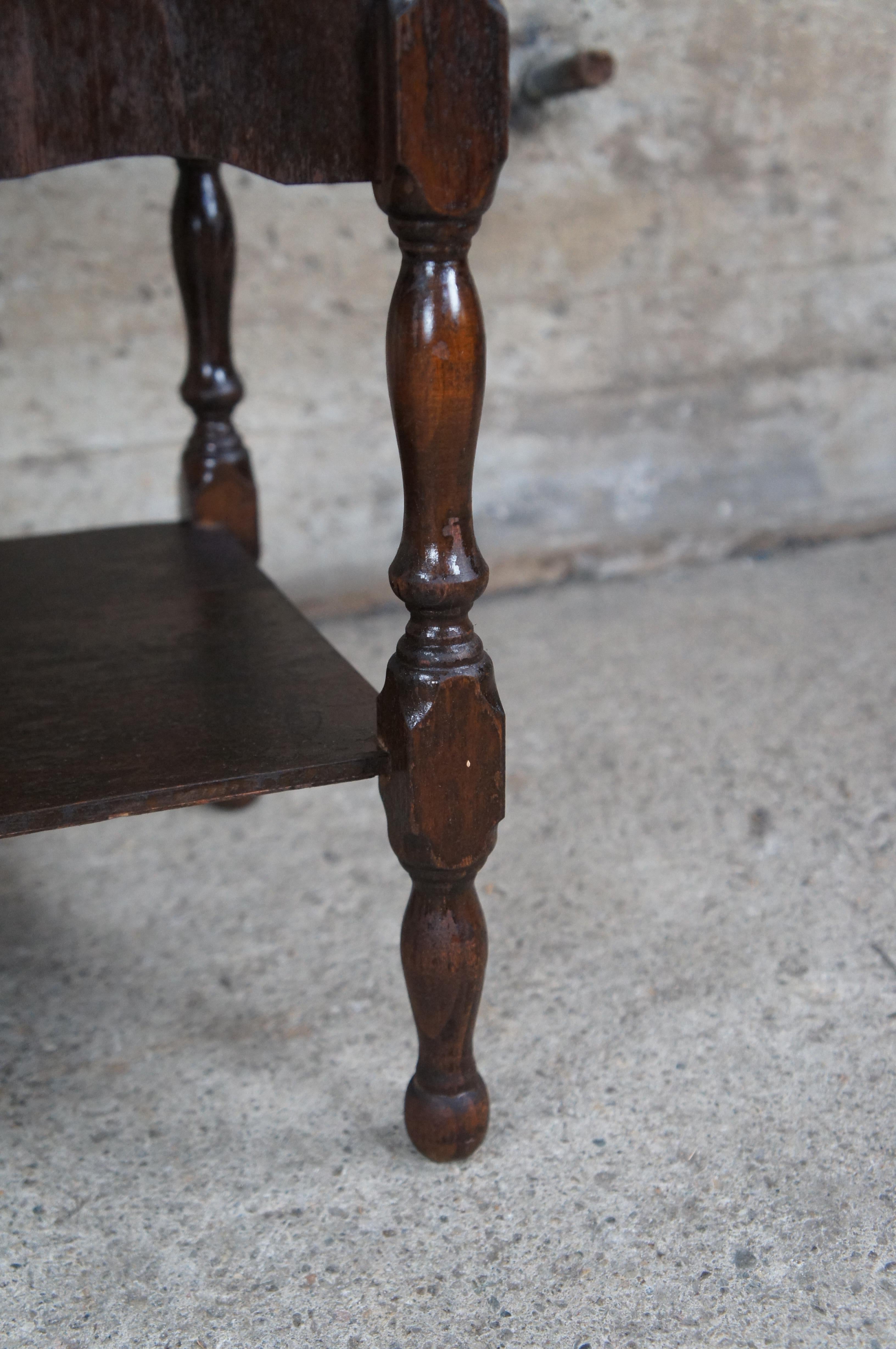 Antique Early 20th Century Mahogany Canterbury Magazine Rack Book Stand Shelf 10