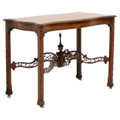 Antique Early 20th Century Mahogany Chippendale Accent Table on Casters