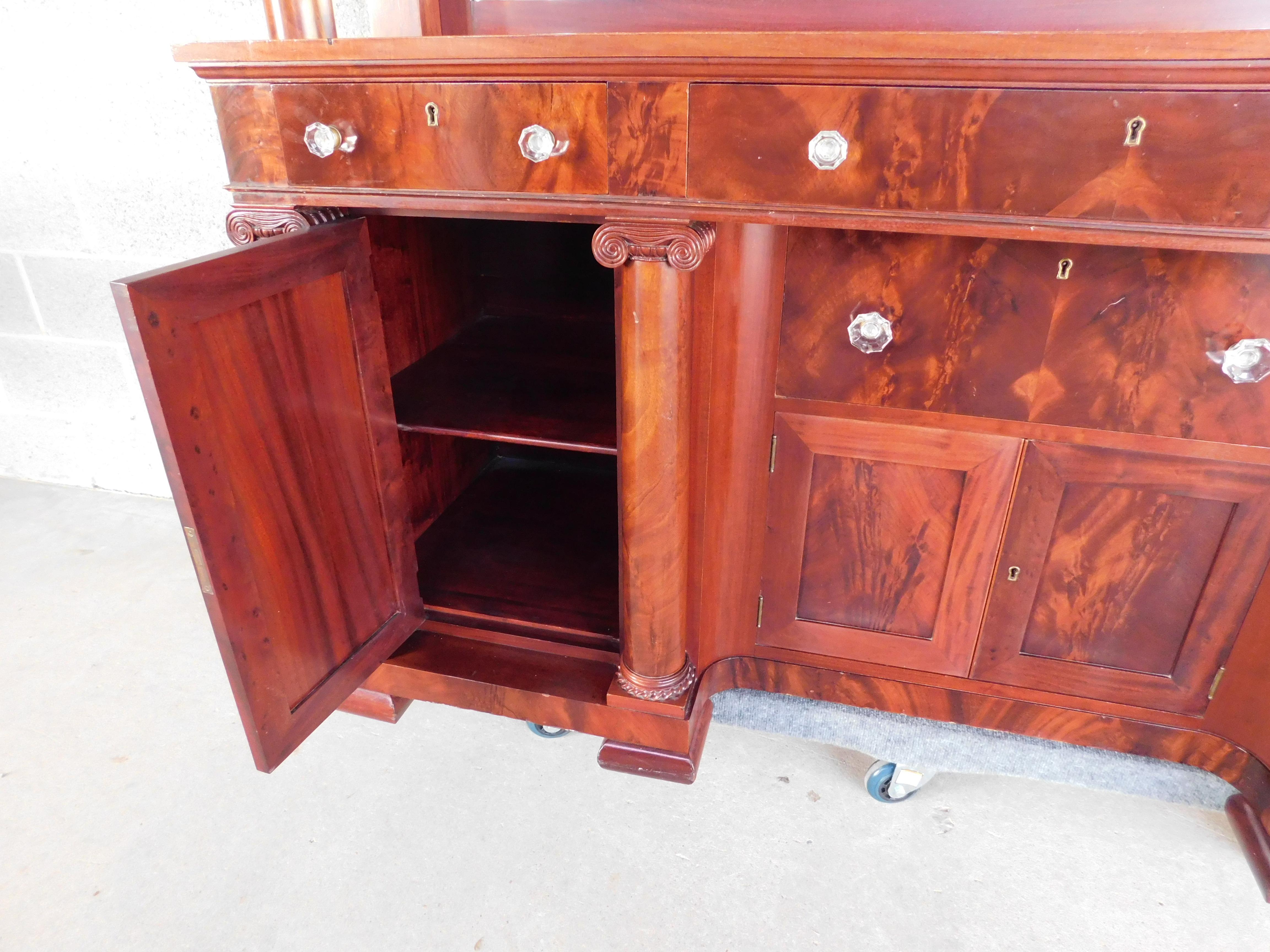 Antique Early 20th Century Mahogany Empire Revival Sideboard For Sale 3