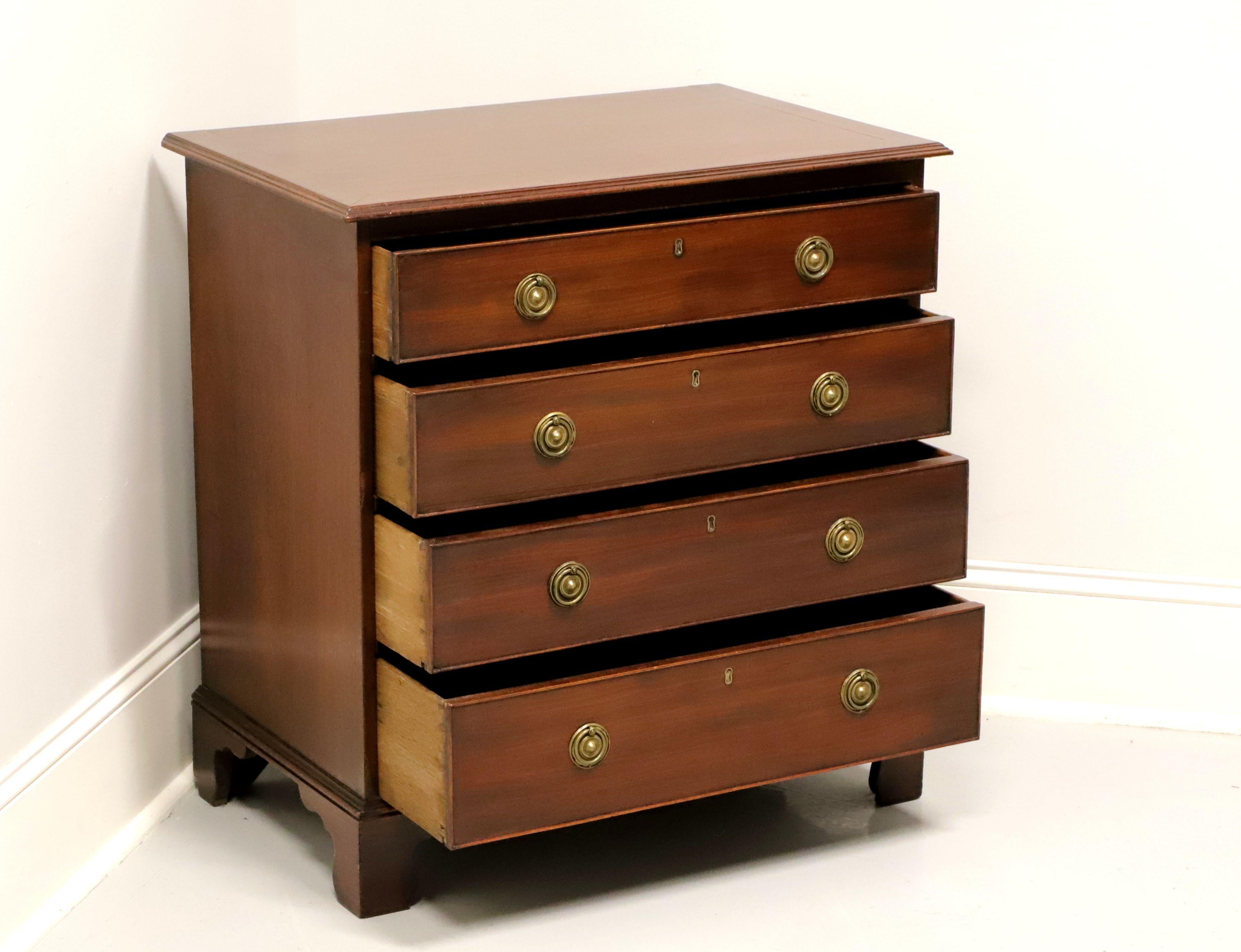 Brass Antique Early 20th Century Mahogany Georgian Style Bedside Chest