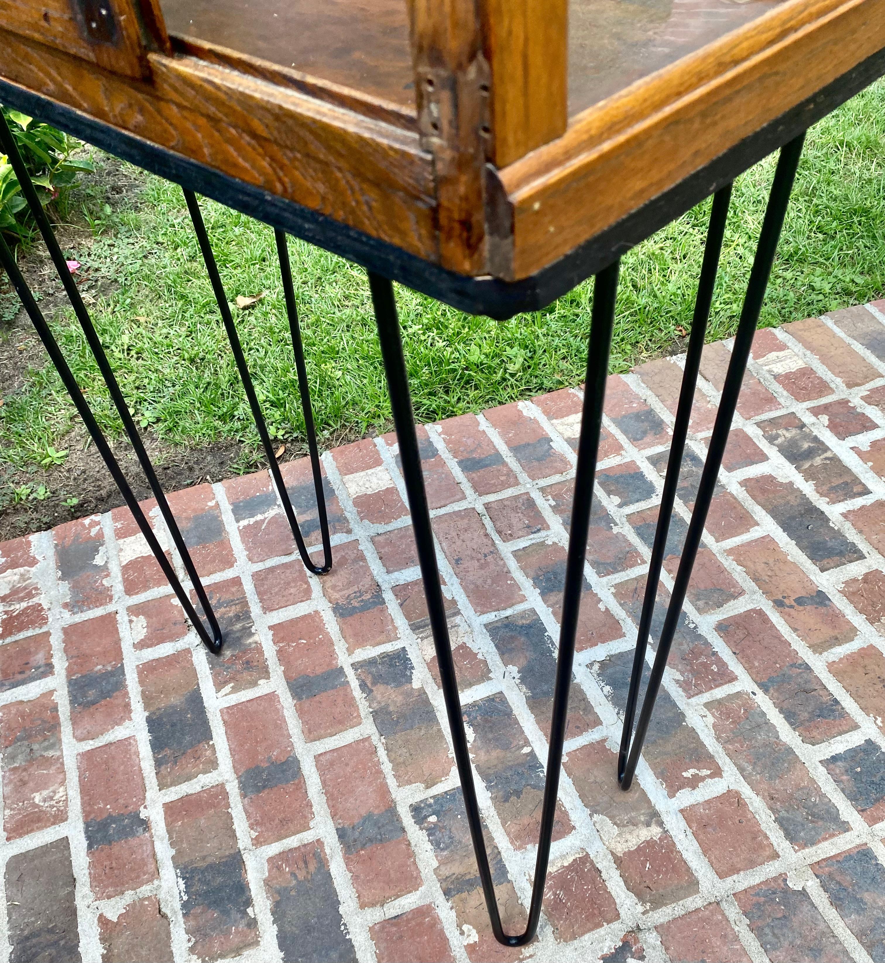 Antique Early 20th Century Oak/ Glass Store Display Cabinet 5