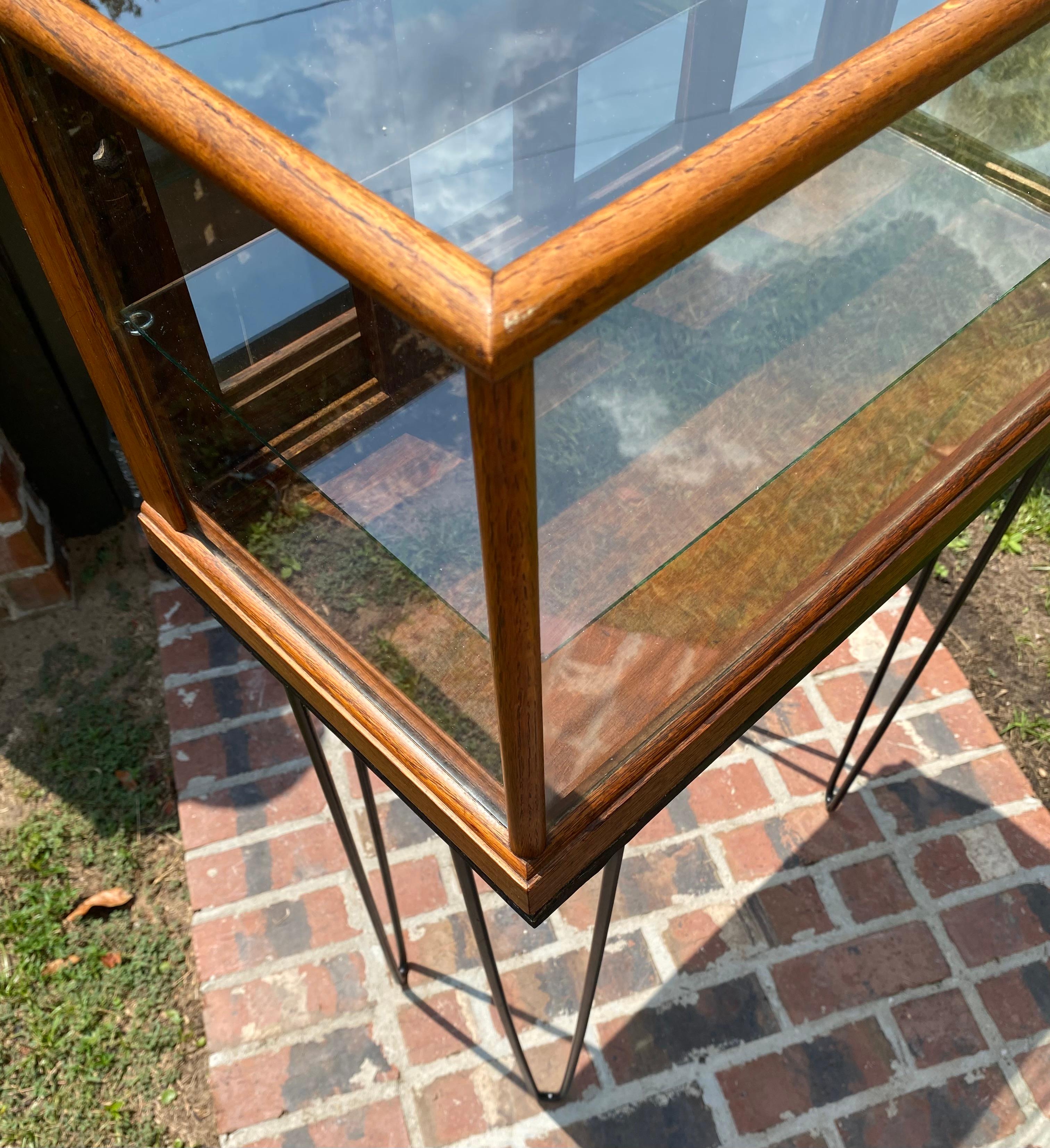 Antique Early 20th Century Oak/ Glass Store Display Cabinet 6