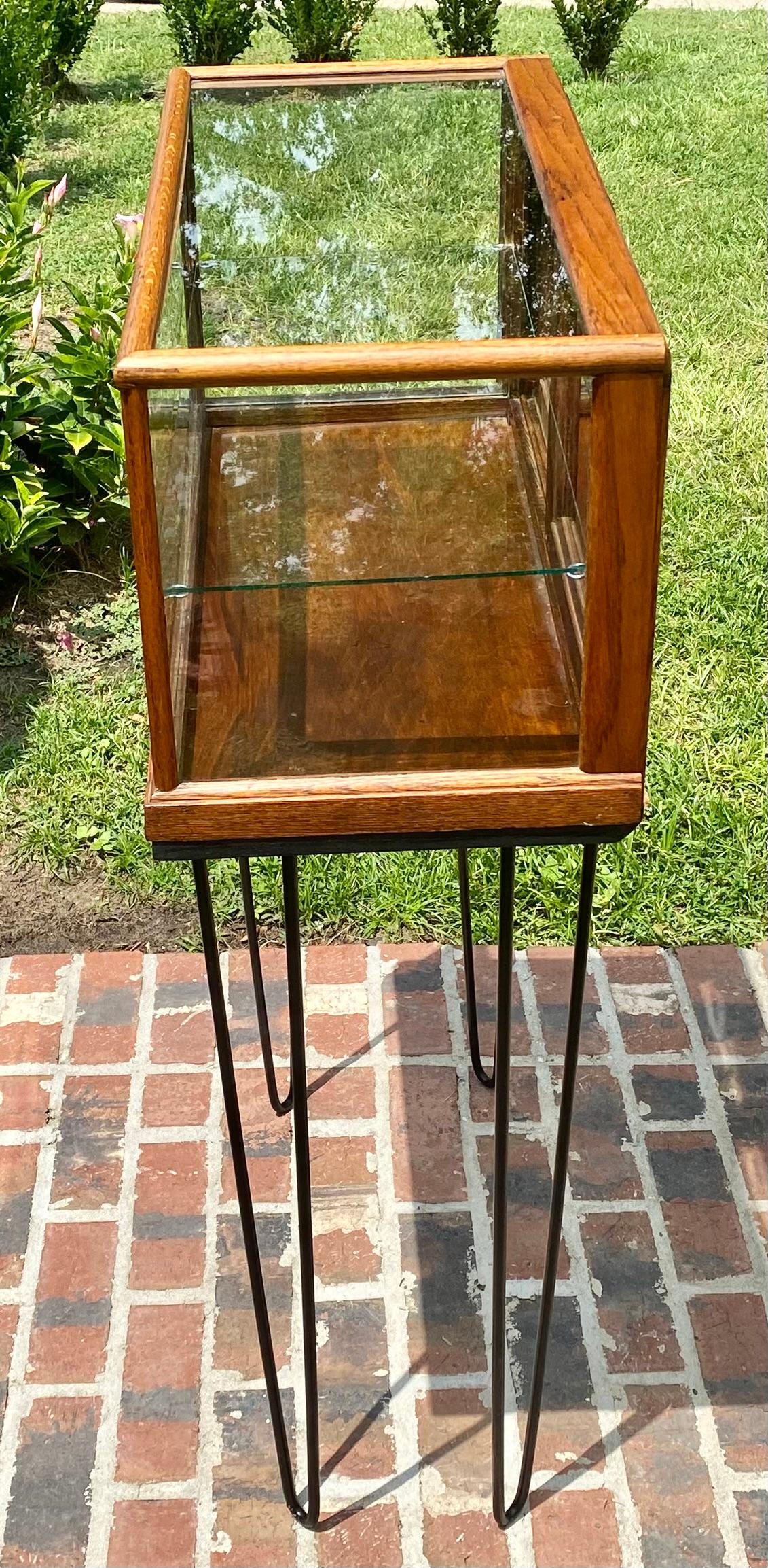 Antique Early 20th Century Oak/ Glass Store Display Cabinet 13
