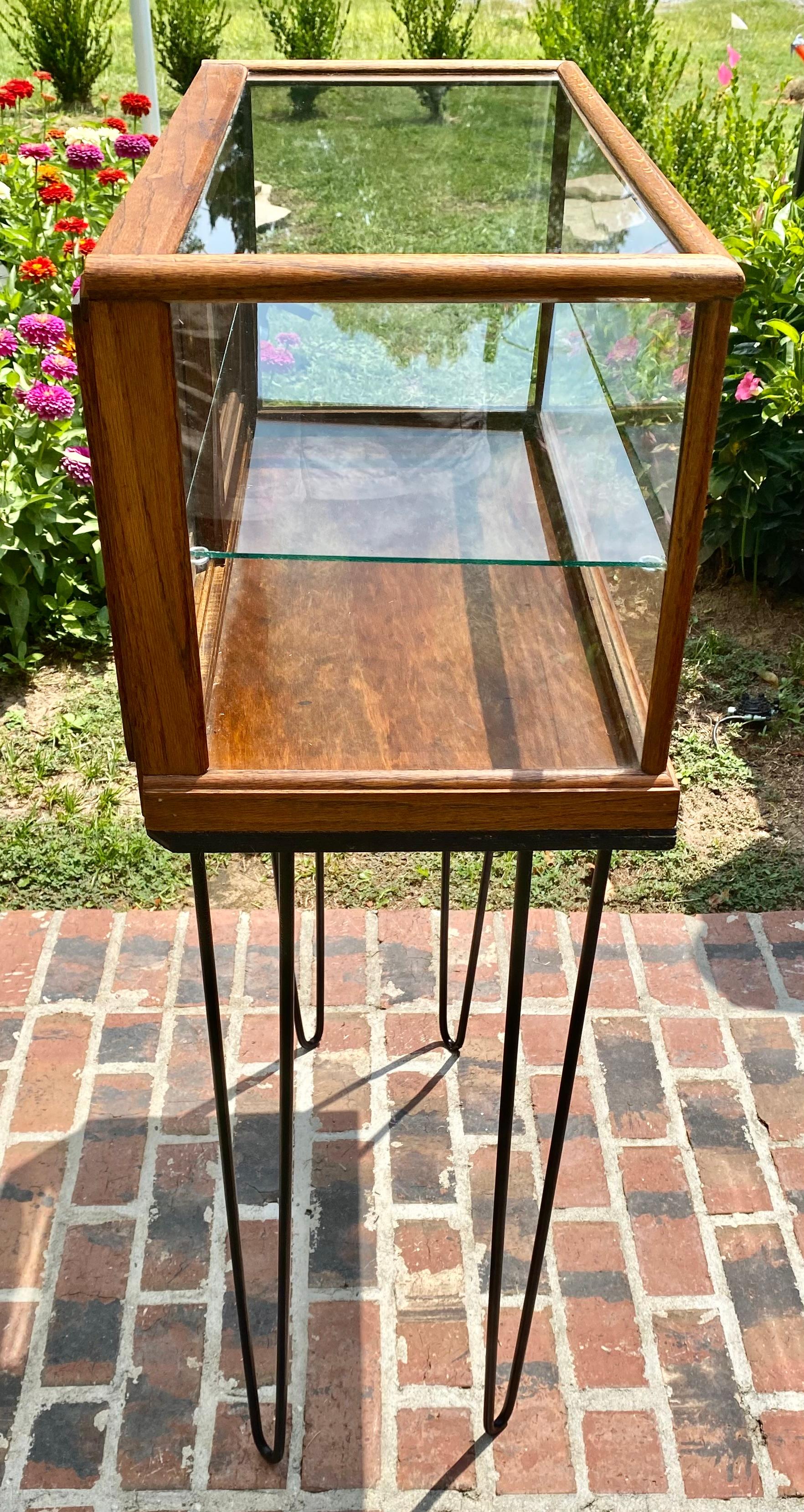 Antique Early 20th Century Oak/ Glass Store Display Cabinet 14