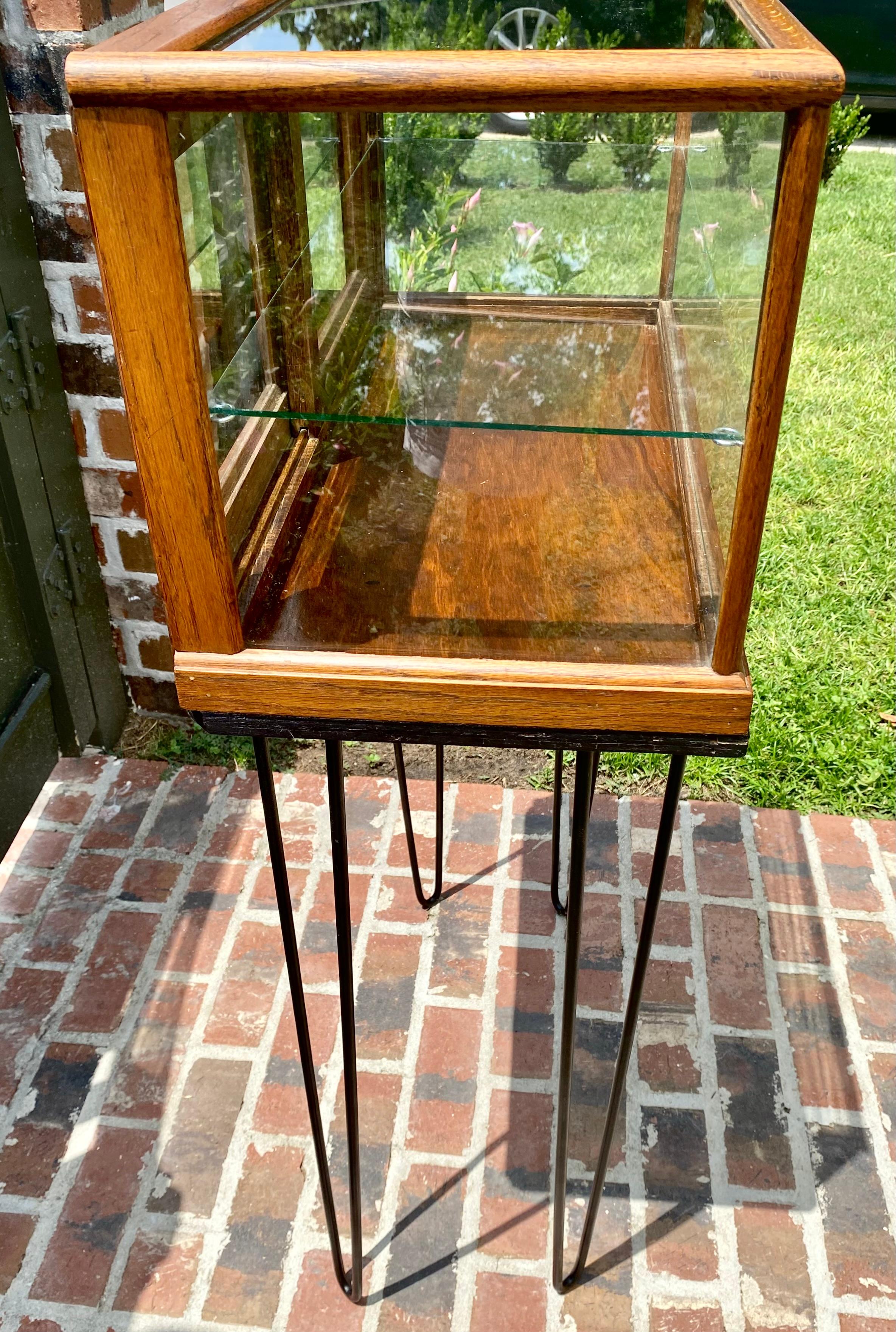 Arts and Crafts Antique Early 20th Century Oak/ Glass Store Display Cabinet