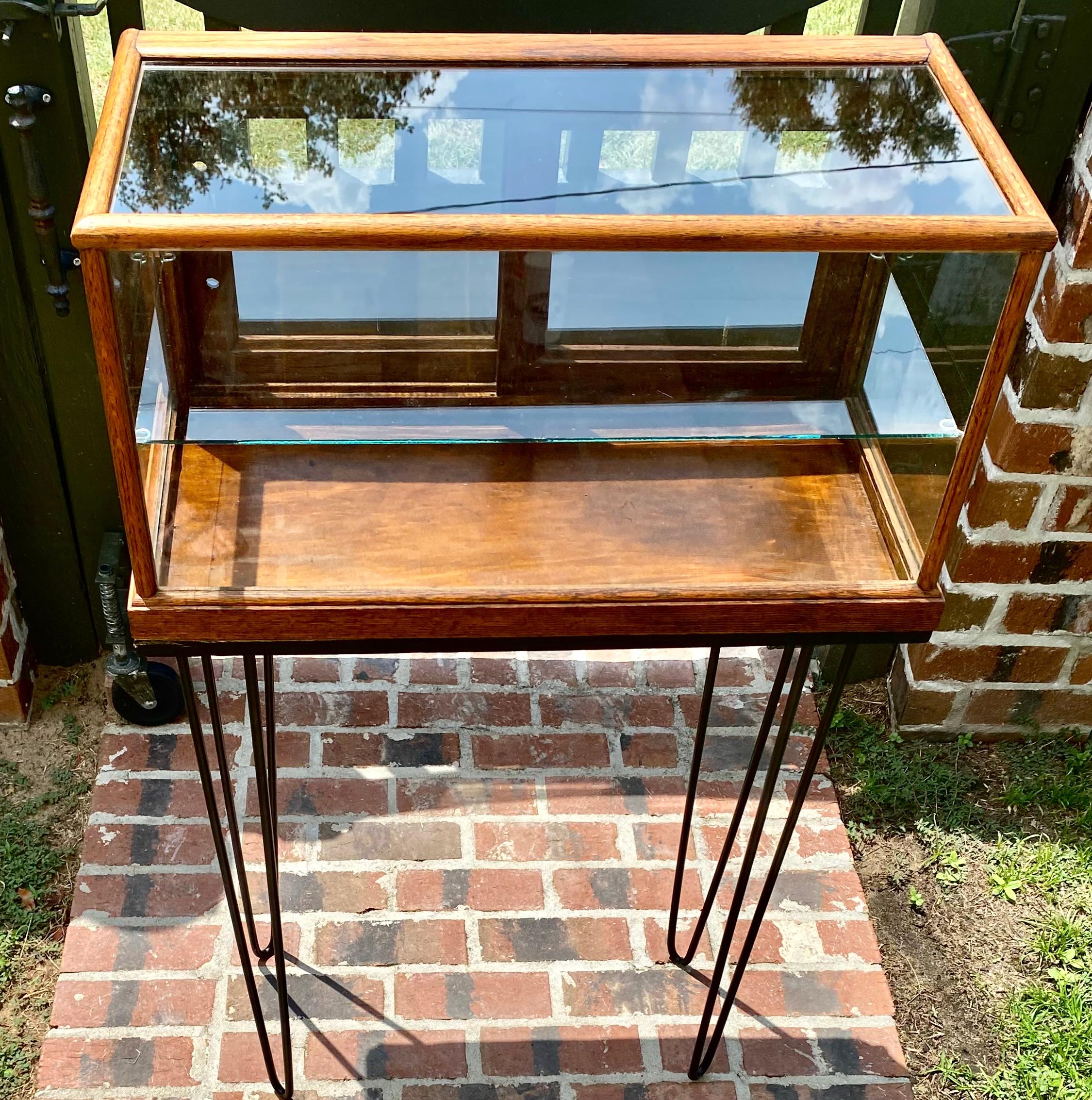 Hand-Crafted Antique Early 20th Century Oak/ Glass Store Display Cabinet