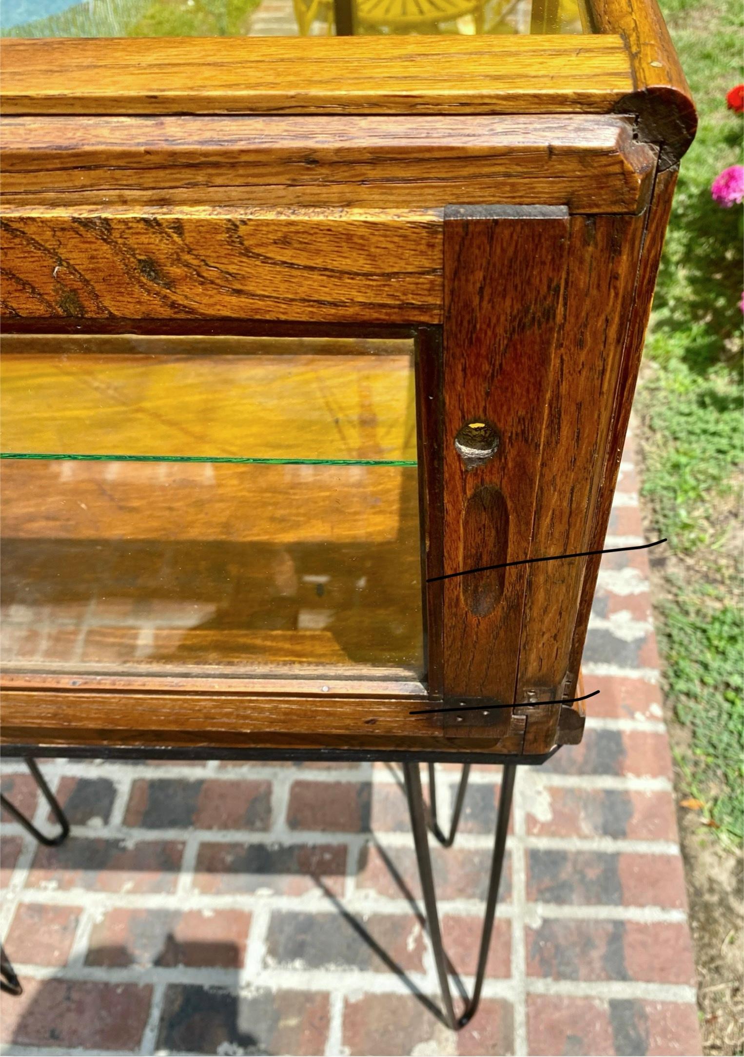 Antique Early 20th Century Oak/ Glass Store Display Cabinet 2