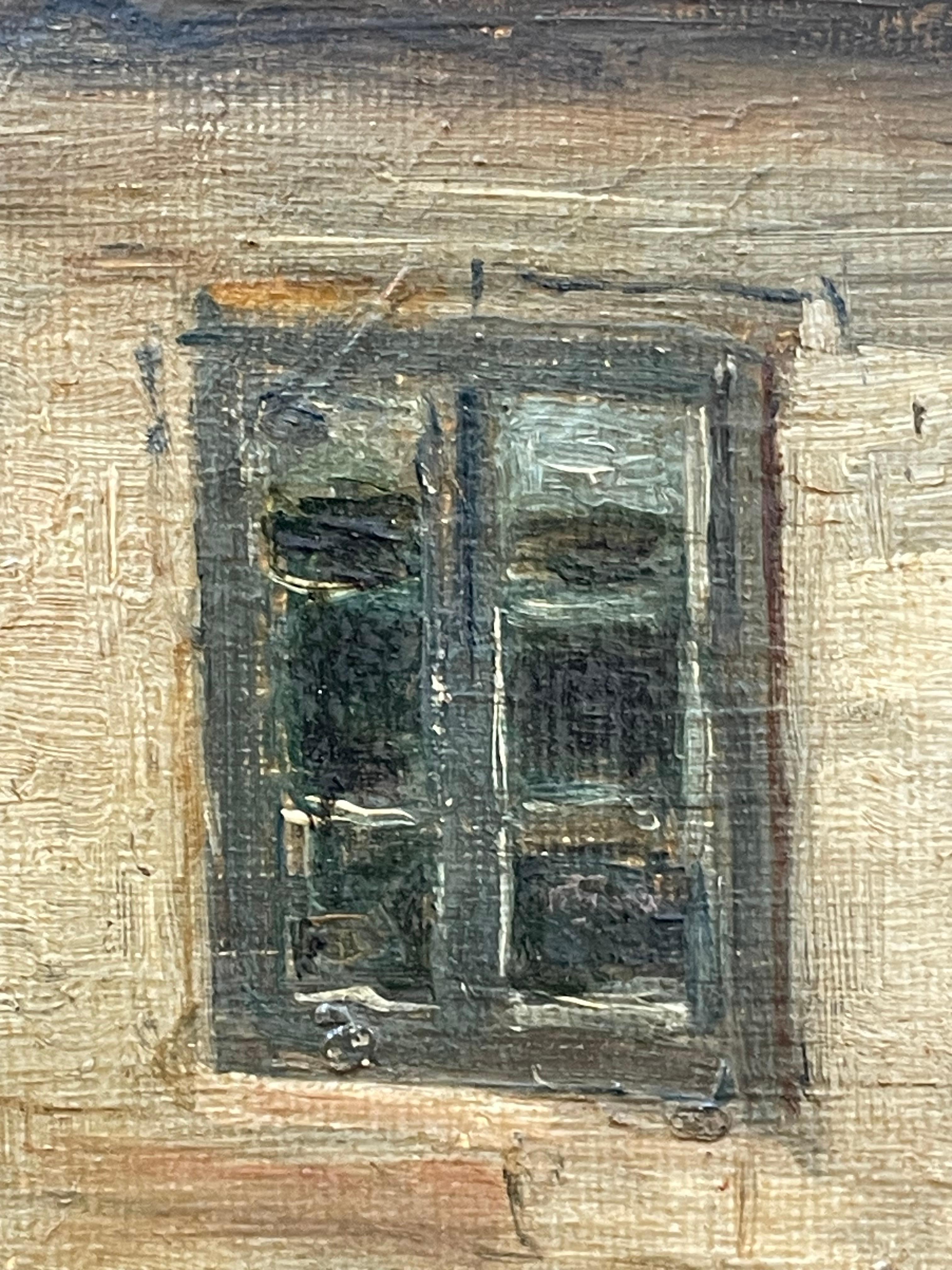 Dipinto Antique early 20th century oil on canvas painting of small house in vendita