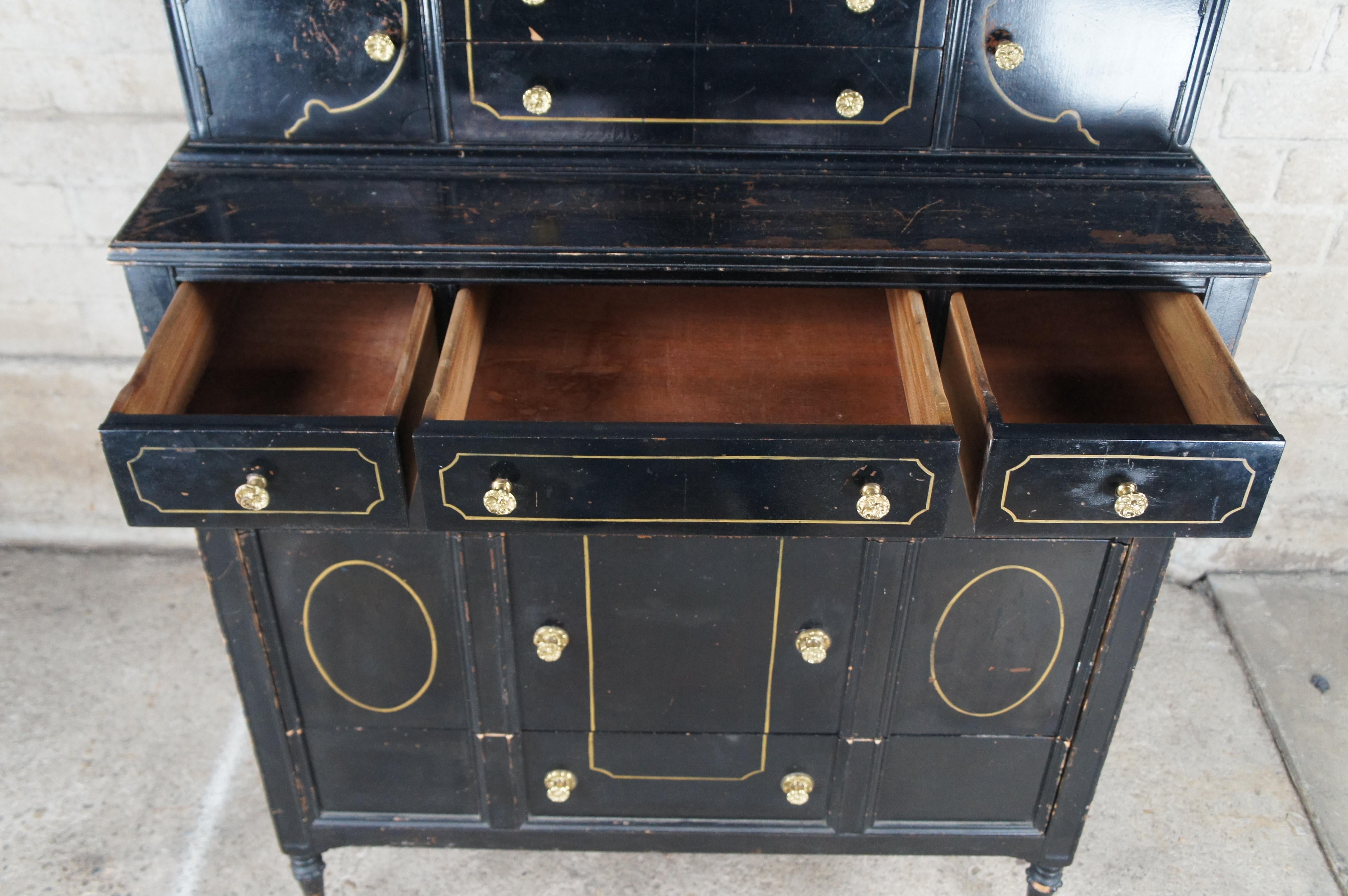 Antiquité - Début du 20e siècle Acajou peint Tallboy Dresser Chest of Drawers en vente 2