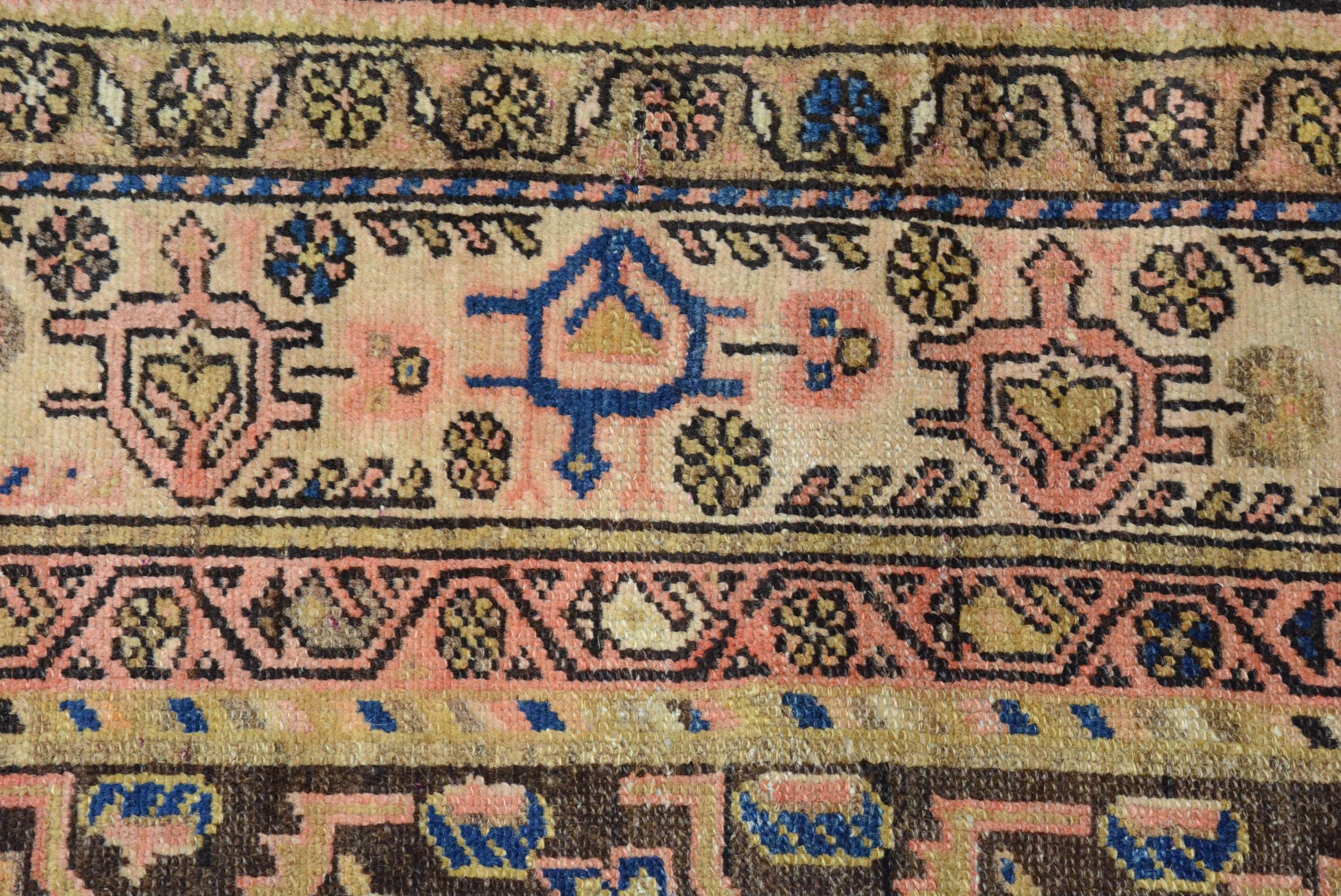 Tintura vegetale Antico tappeto persiano Hamadan dei primi del Novecento in vendita