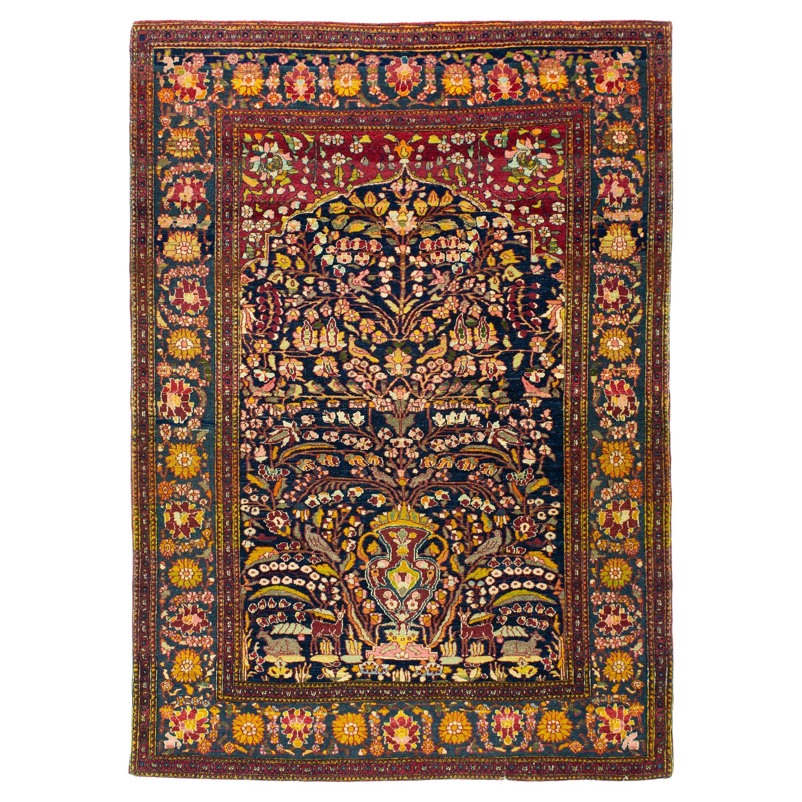 Antique Early 20th Century Persian Isfahan Prayer Rug For Sale
