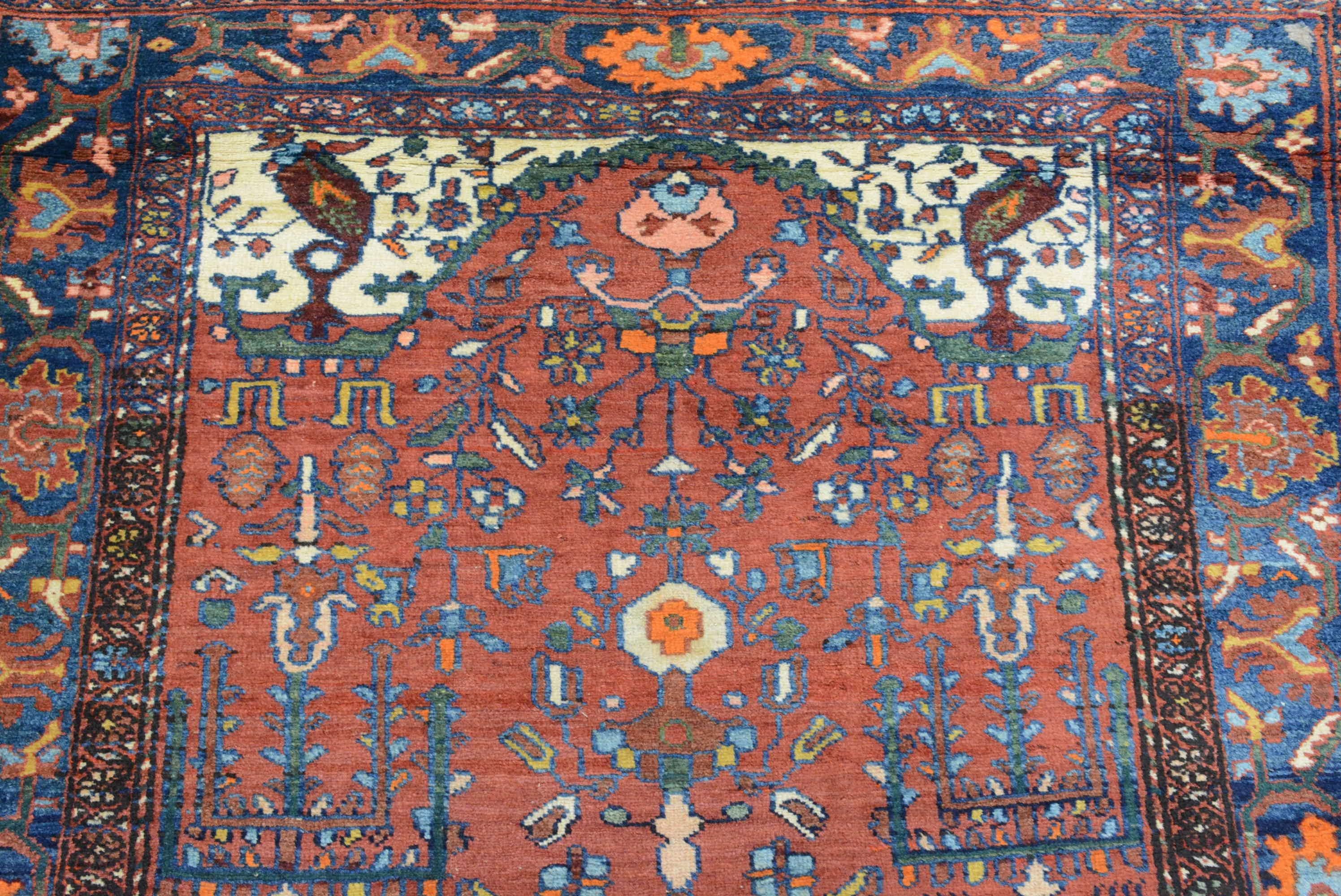 Antique Early 20th Century Persian Kurdish Bidjar Rug Tribal en venta