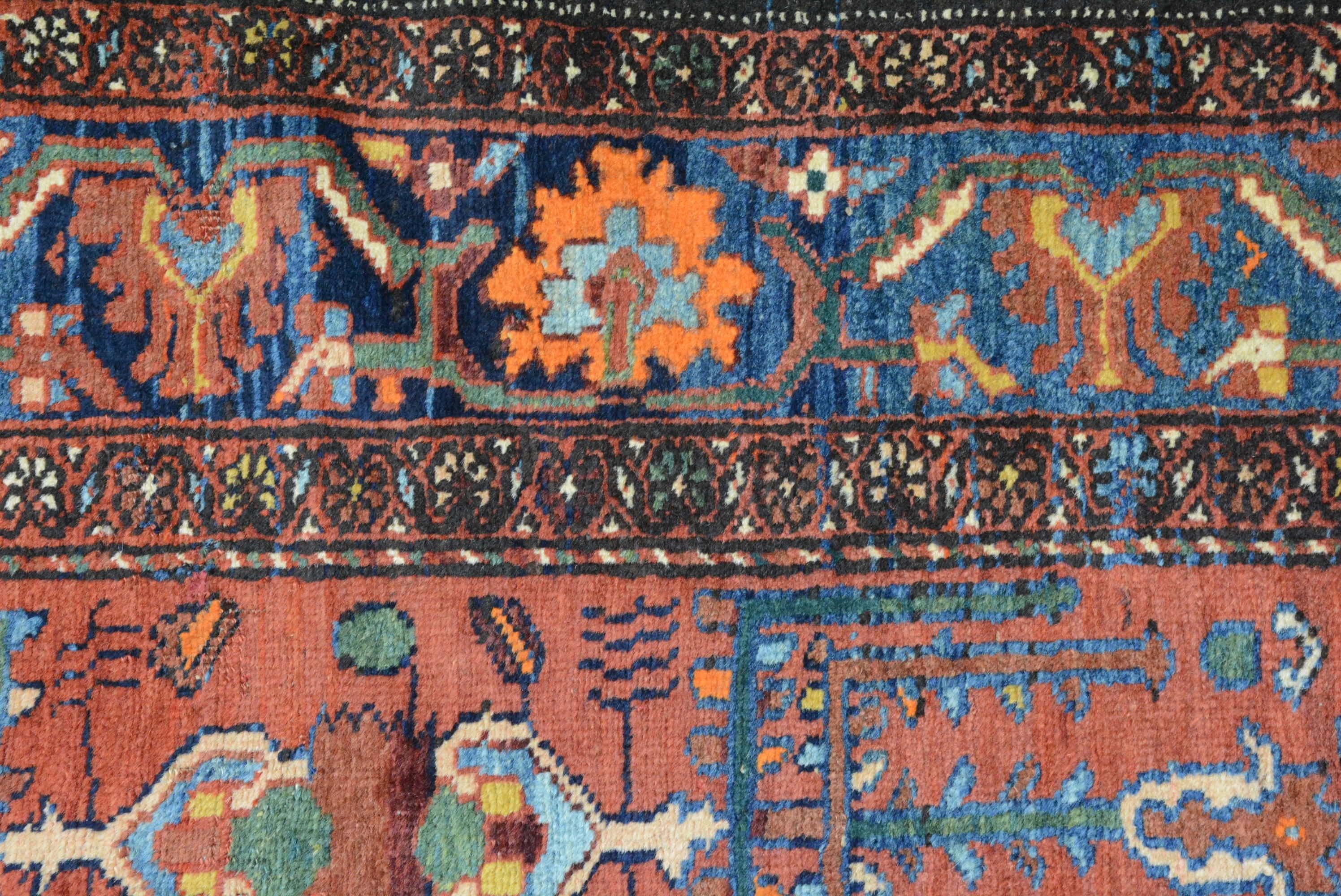 Antique Early 20th Century Persian Kurdish Bidjar Rug Lana en venta