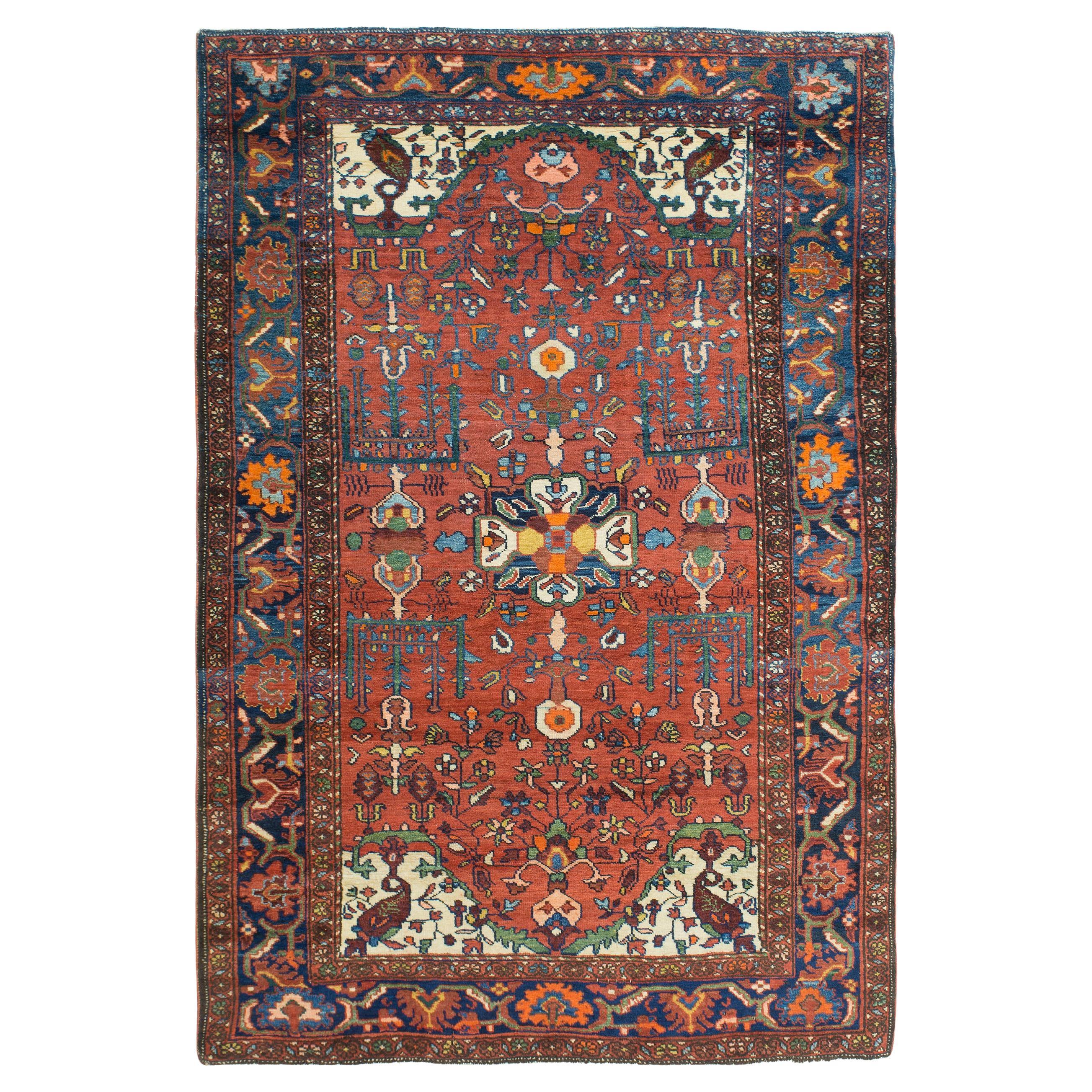 Antique Early 20th Century Persian Kurdish Bidjar Rug