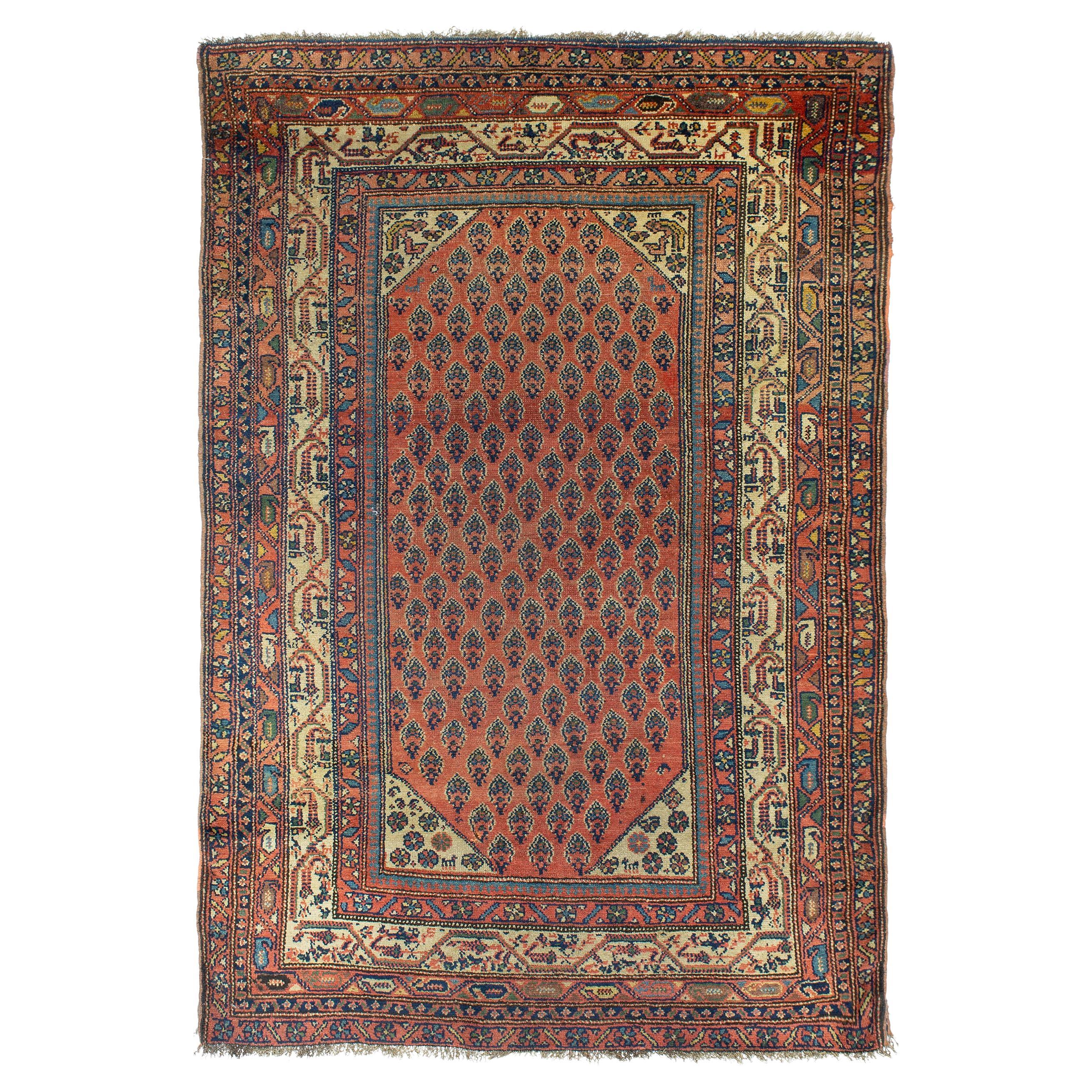 Ancien tapis sarabande persan du début du 20e siècle