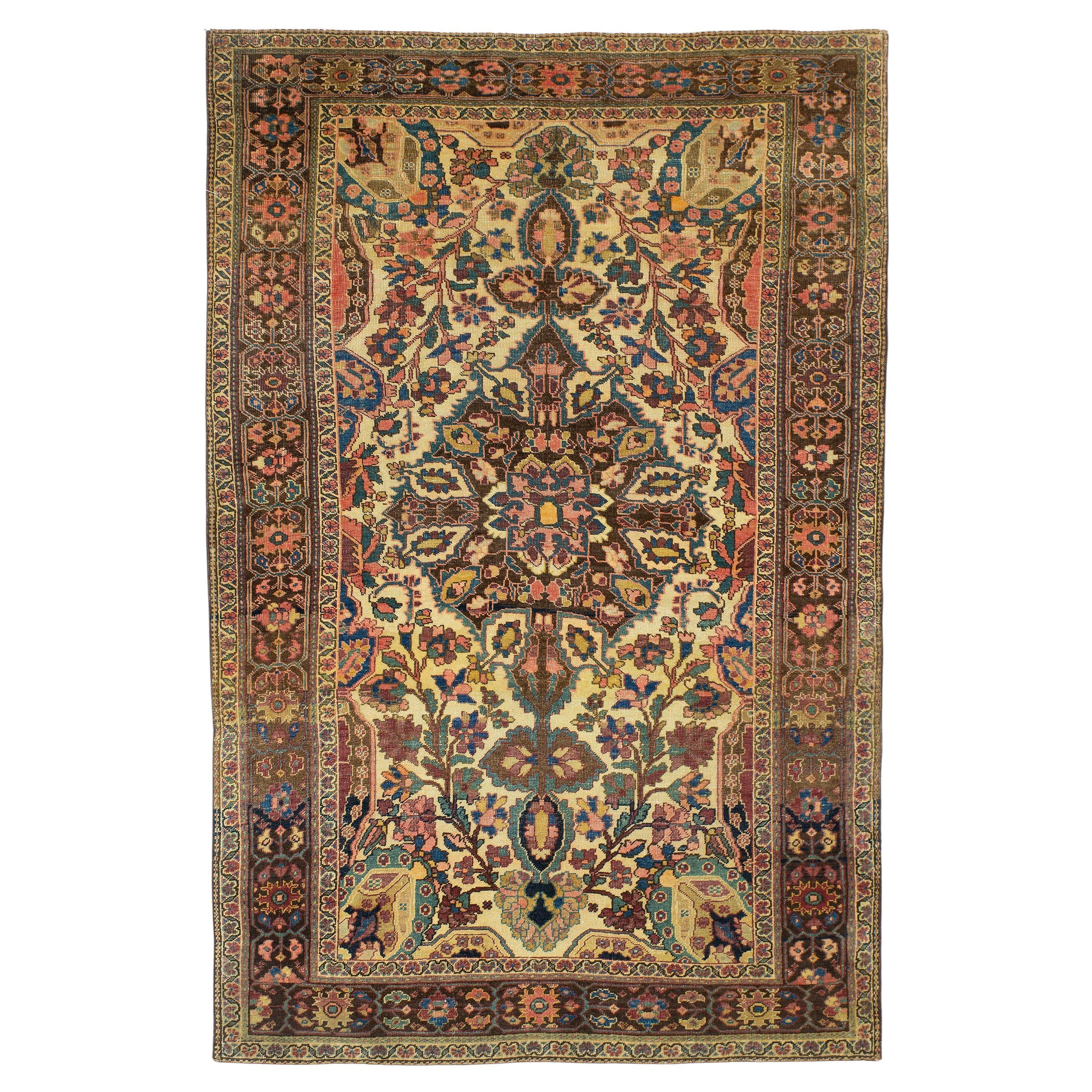 Antique Early 20th Century Persian Sarouk Fereghan Rug