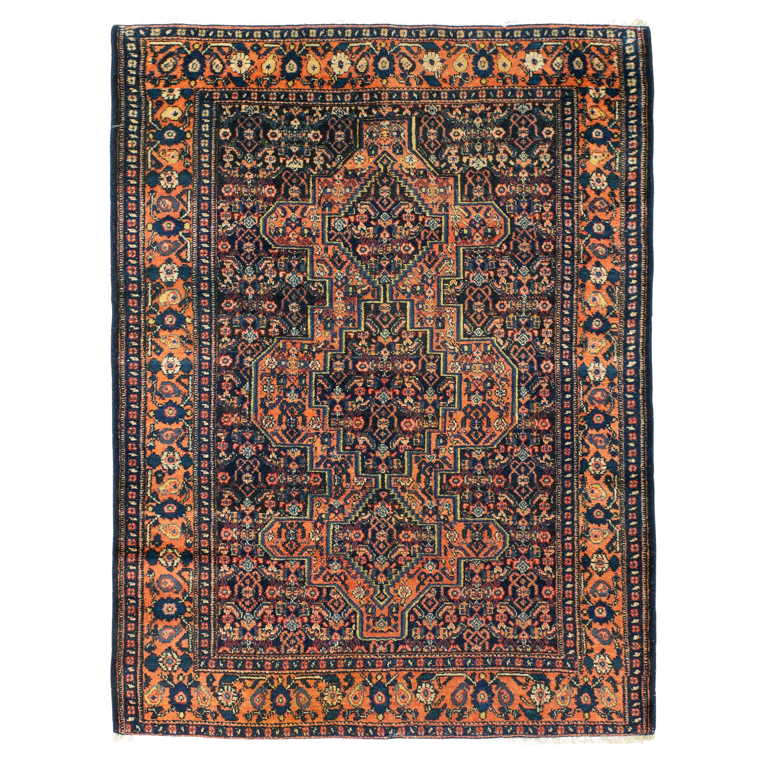 Antique Early 20th Century Persian Senna Rug For Sale