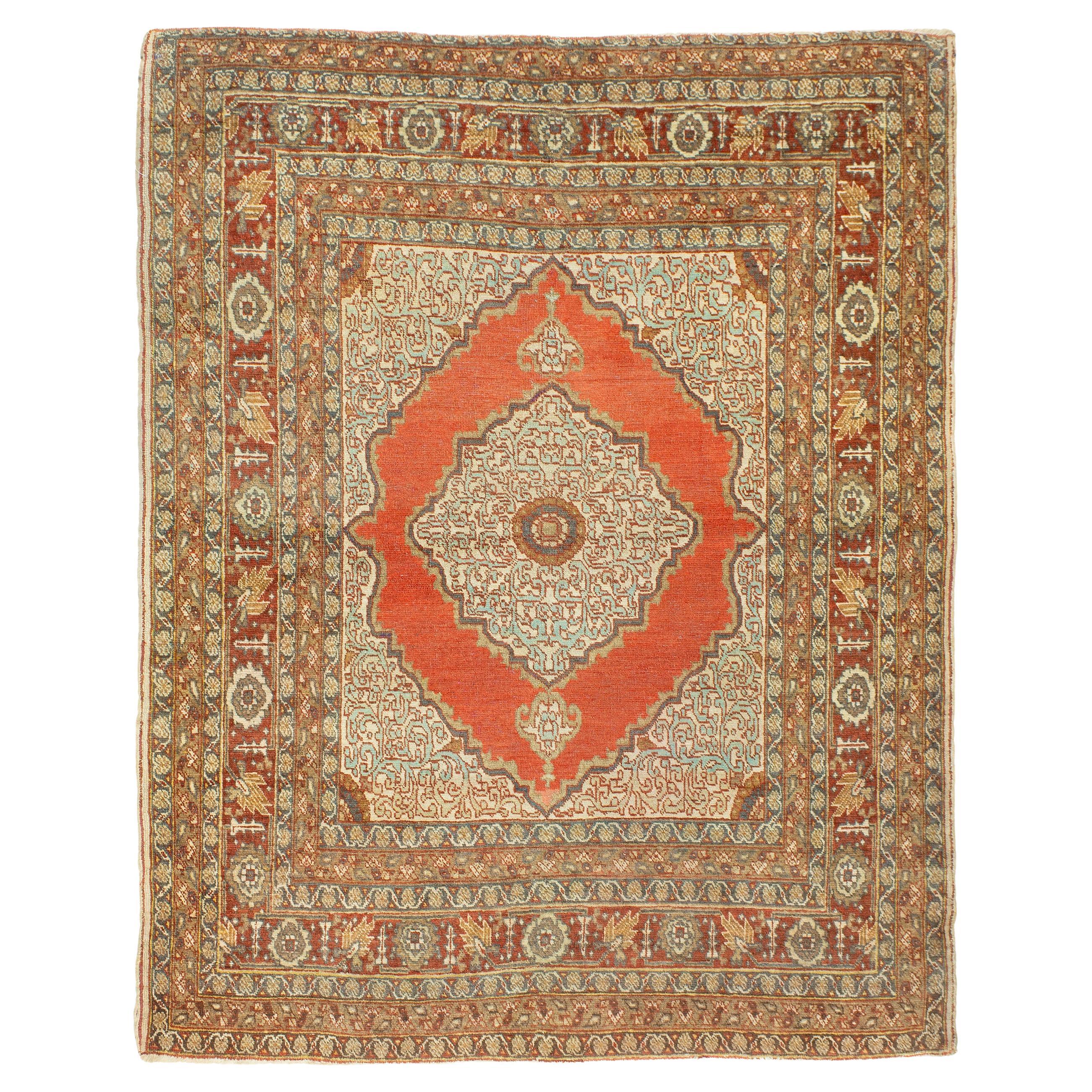 Ancien tapis persan Tabriz du début du 20e siècle en vente