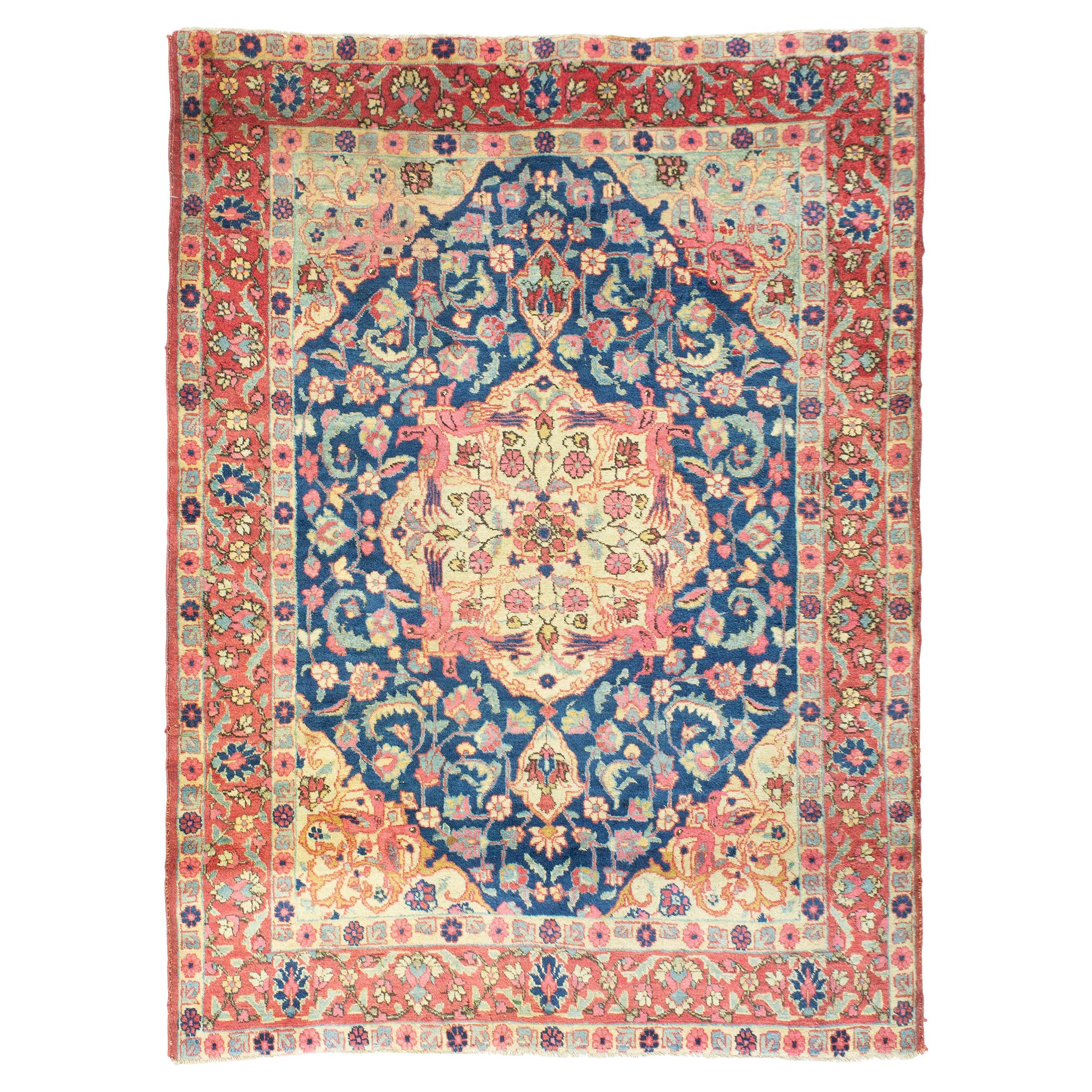 Antiker persischer Täbris-Teppich aus dem frühen 20.